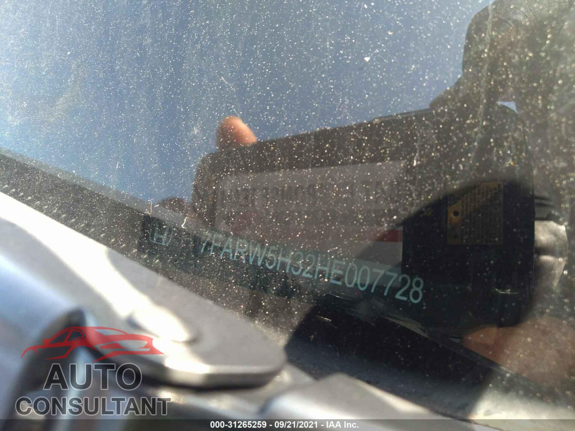 HONDA CR-V 2017 - 7FARW5H32HE007728