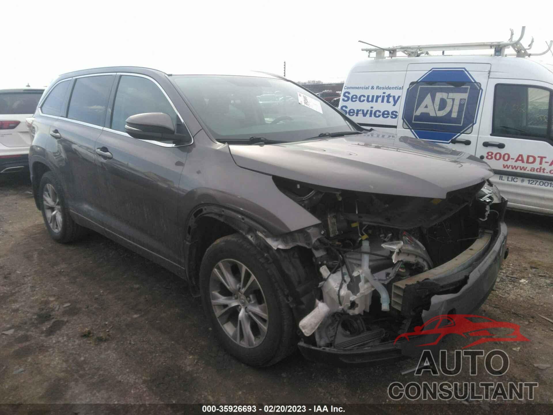 TOYOTA HIGHLANDER 2015 - 5TDJKRFH2FS184475
