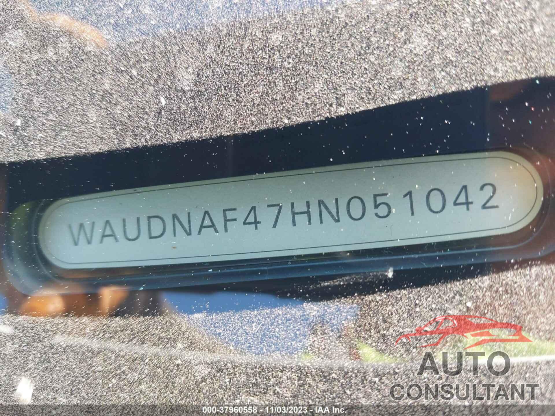 AUDI A4 2017 - WAUDNAF47HN051042