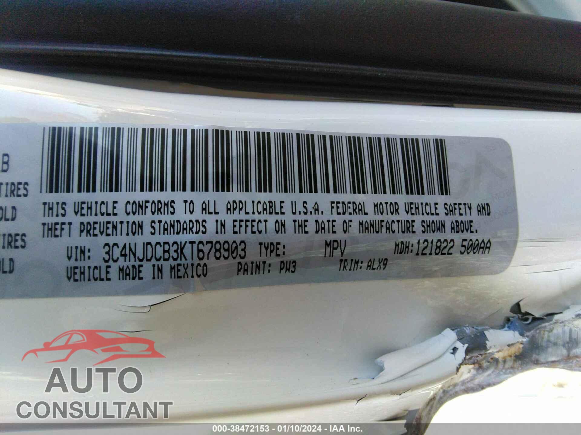 JEEP COMPASS 2019 - 3C4NJDCB3KT678903