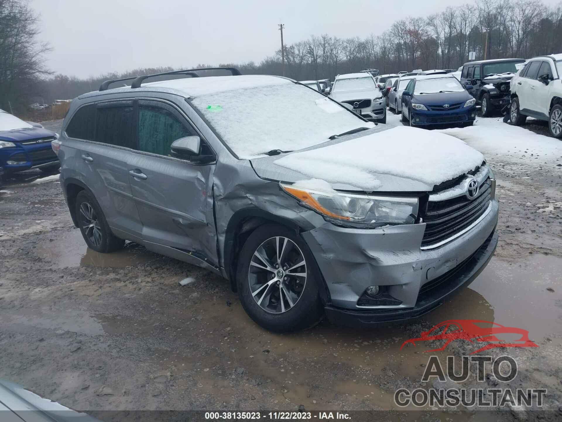 TOYOTA HIGHLANDER 2016 - 5TDJKRFH0GS244299