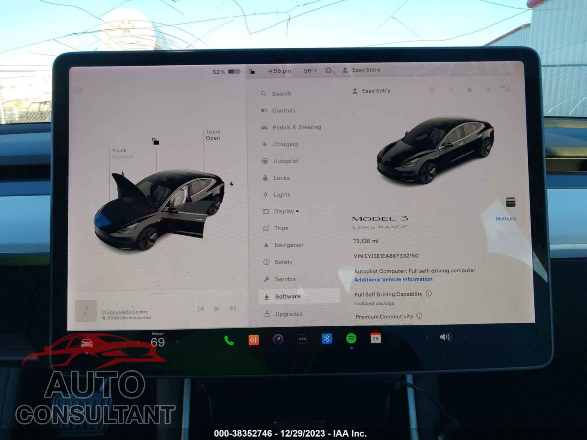 TESLA MODEL 3 2019 - 5YJ3E1EA8KF332150