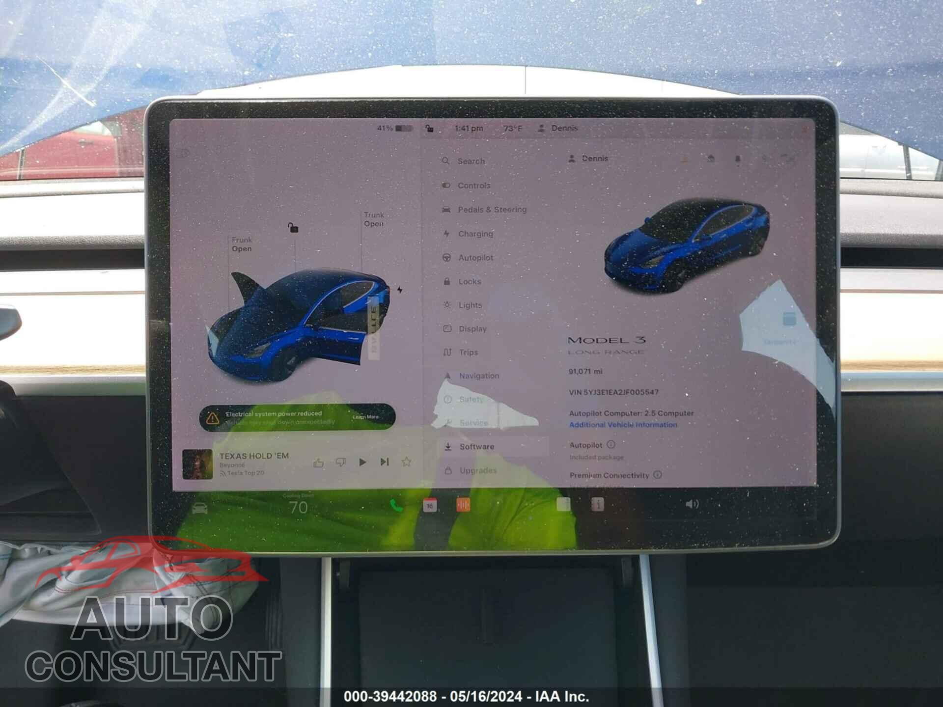 TESLA MODEL 3 2018 - 5YJ3E1EA2JF005547