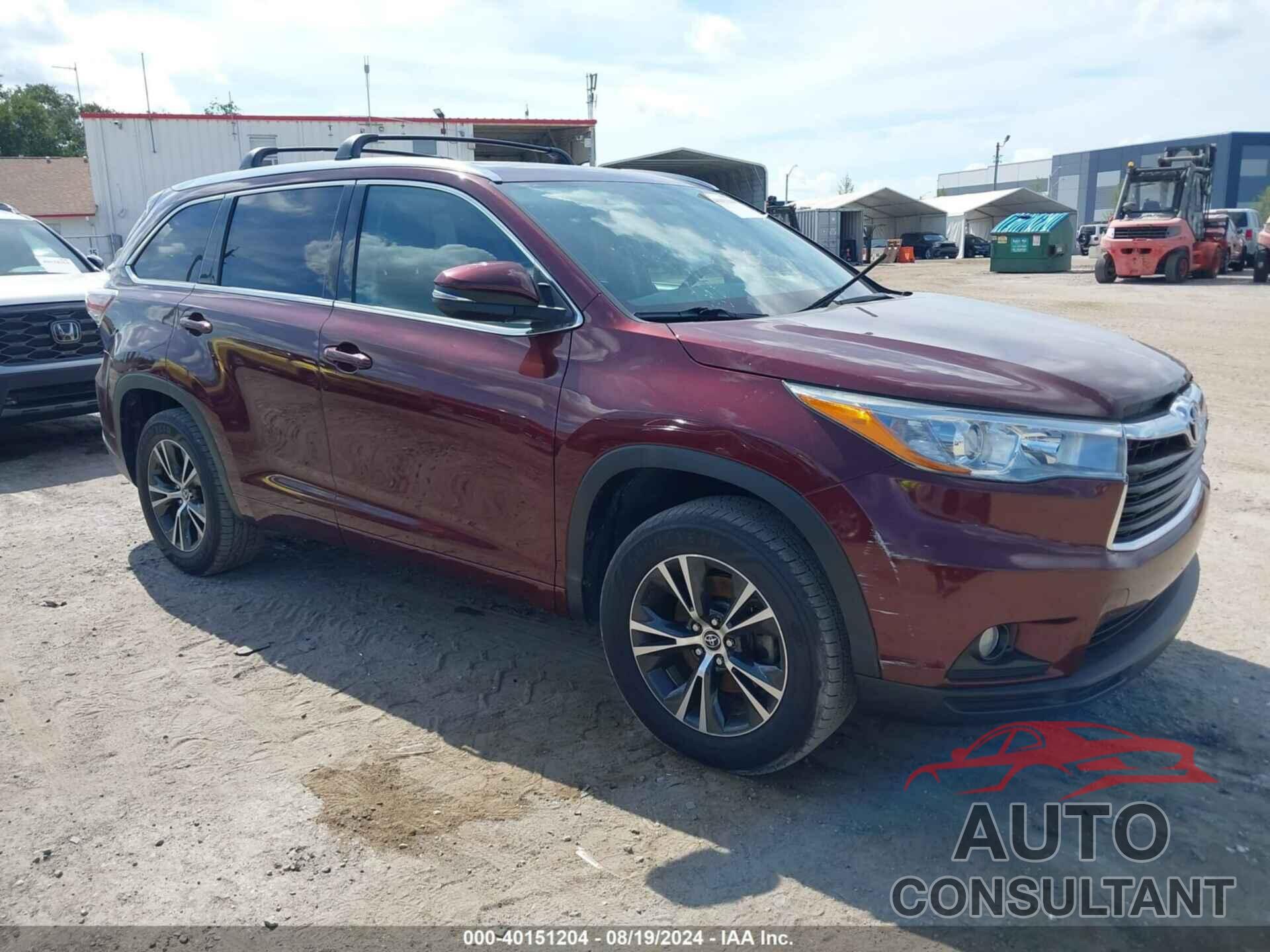 TOYOTA HIGHLANDER 2016 - 5TDKKRFH8GS132483