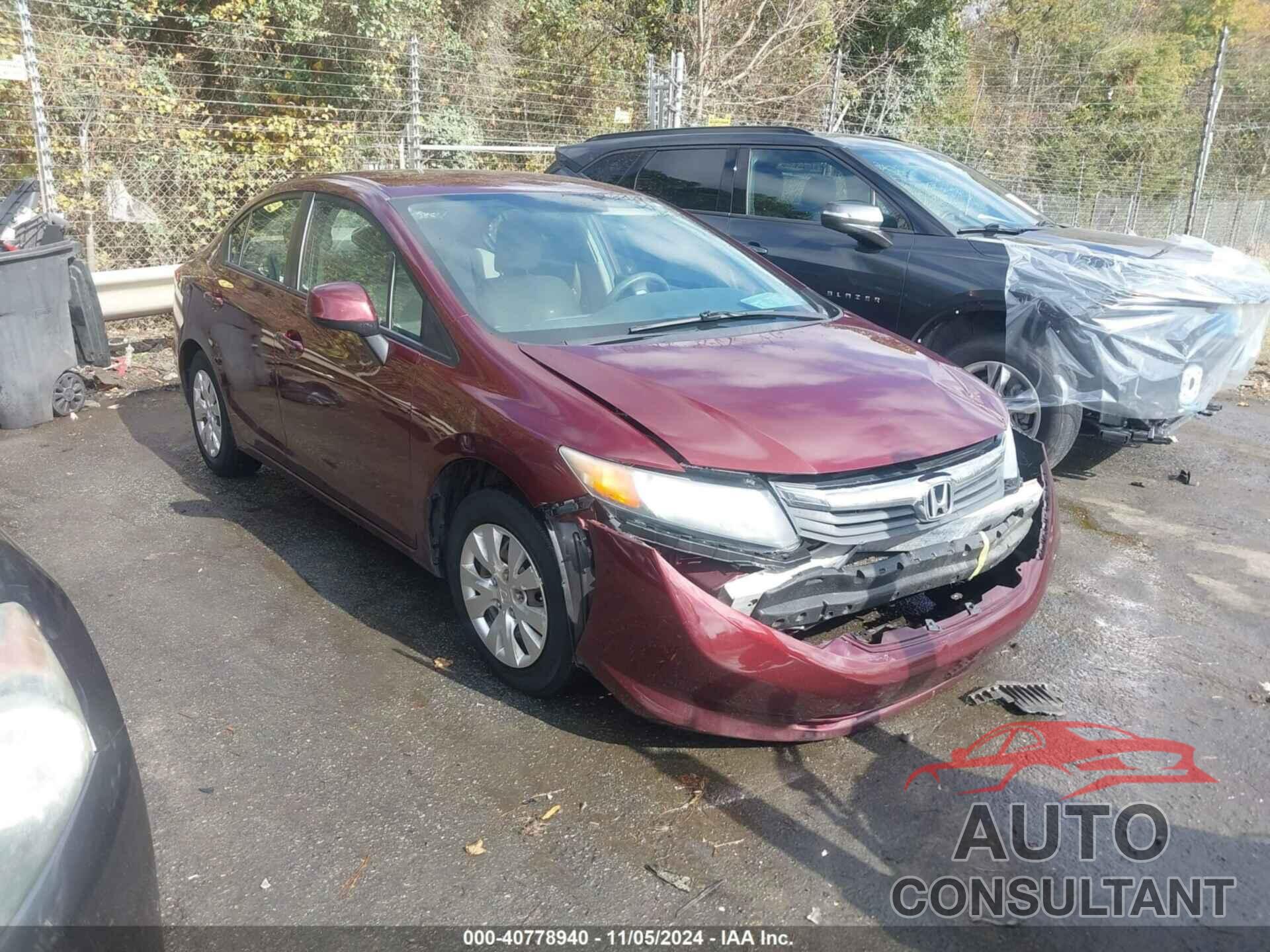 HONDA CIVIC 2012 - 2HGFB2F58CH502629