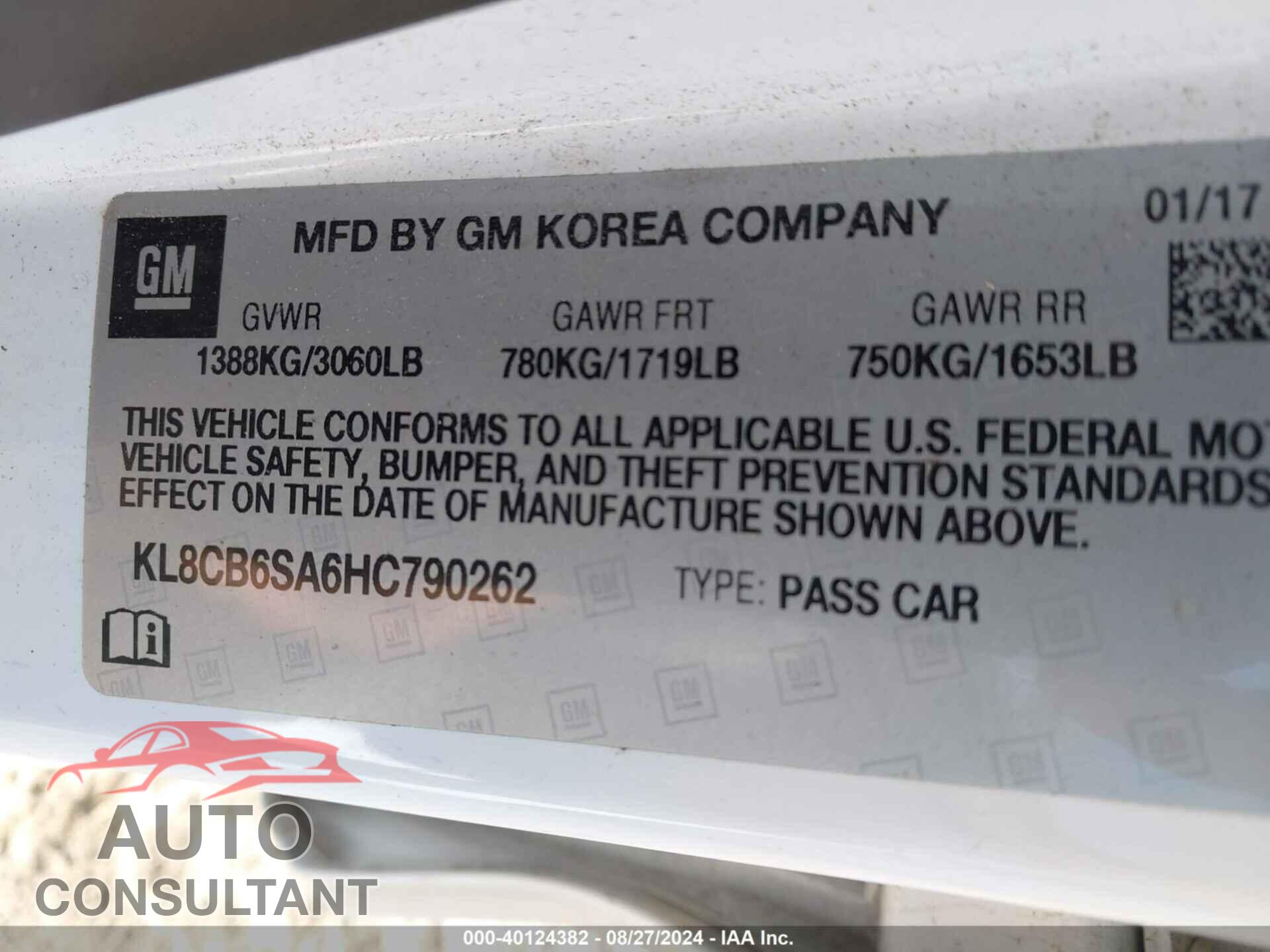 CHEVROLET SPARK 2017 - KL8CB6SA6HC790262
