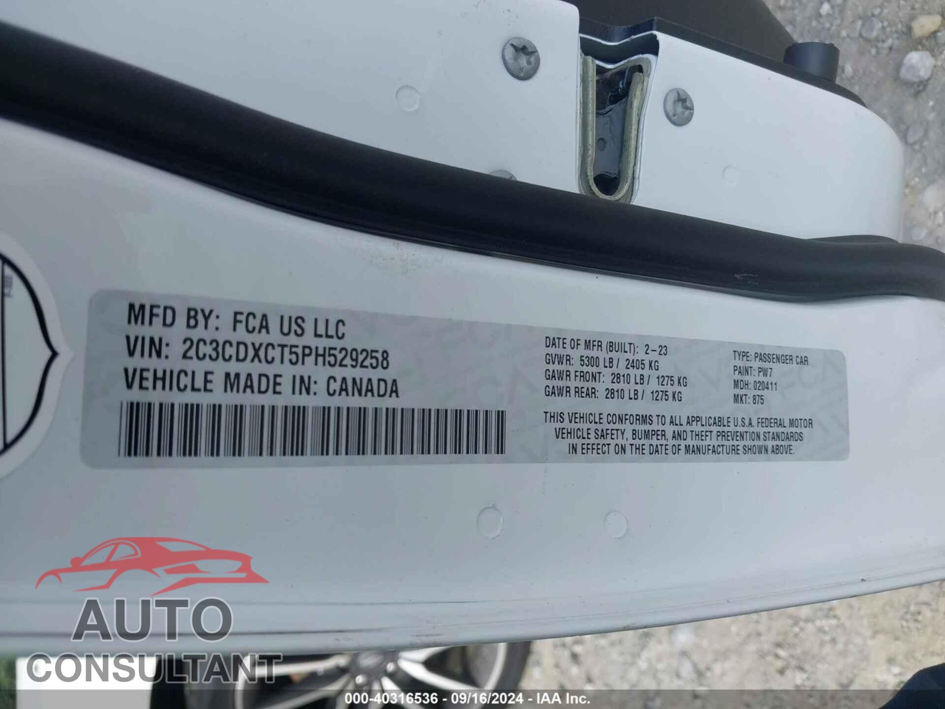 DODGE CHARGER 2023 - 2C3CDXCT5PH529258