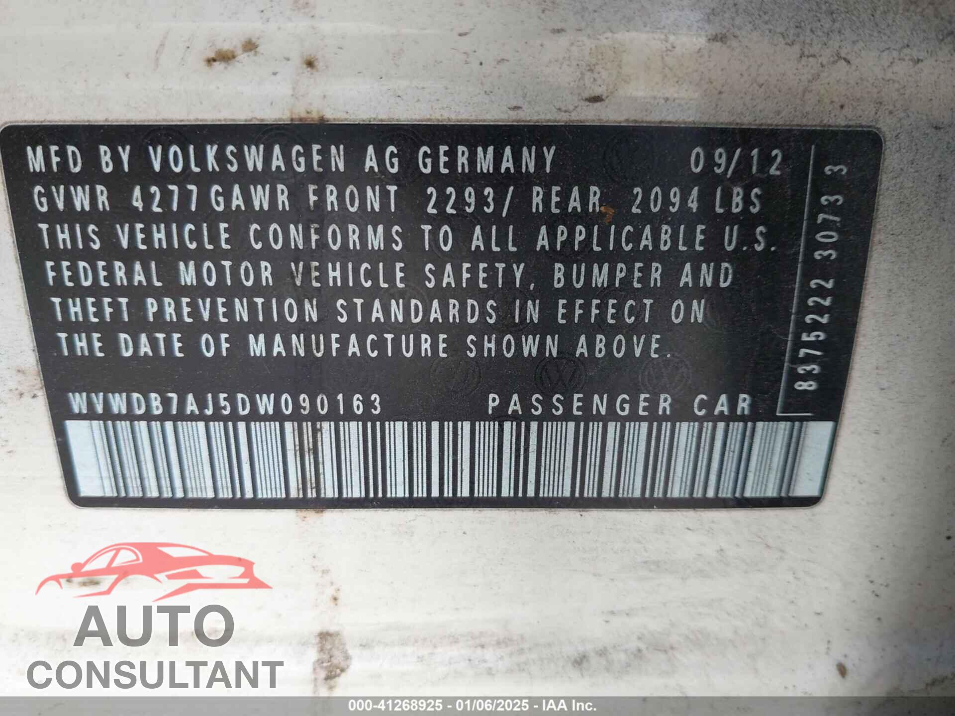 VOLKSWAGEN GOLF 2013 - WVWDB7AJ5DW090163
