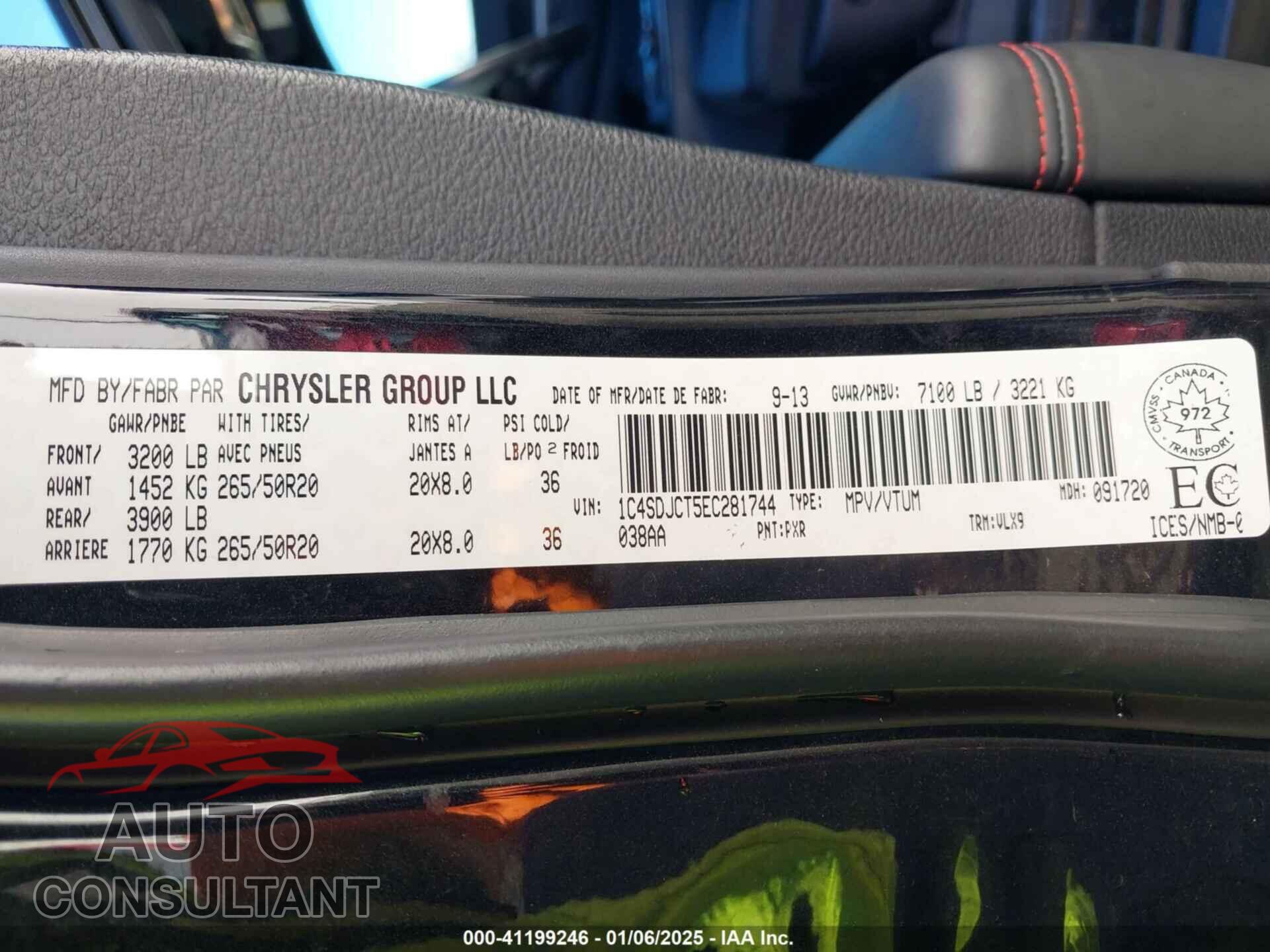 DODGE DURANGO 2014 - 1C4SDJCT5EC281744