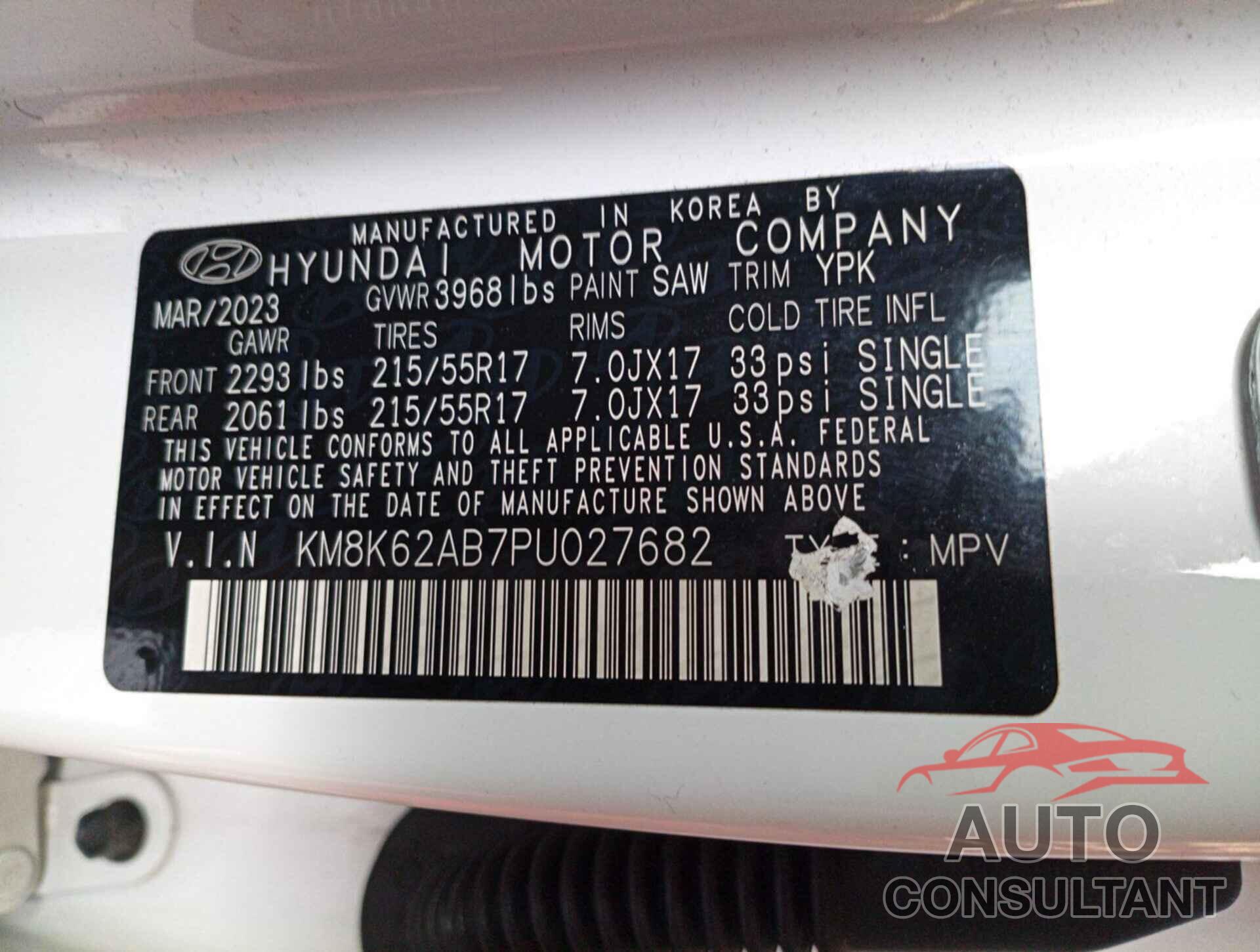 HYUNDAI KONA 2023 - KM8K62AB7PU027682