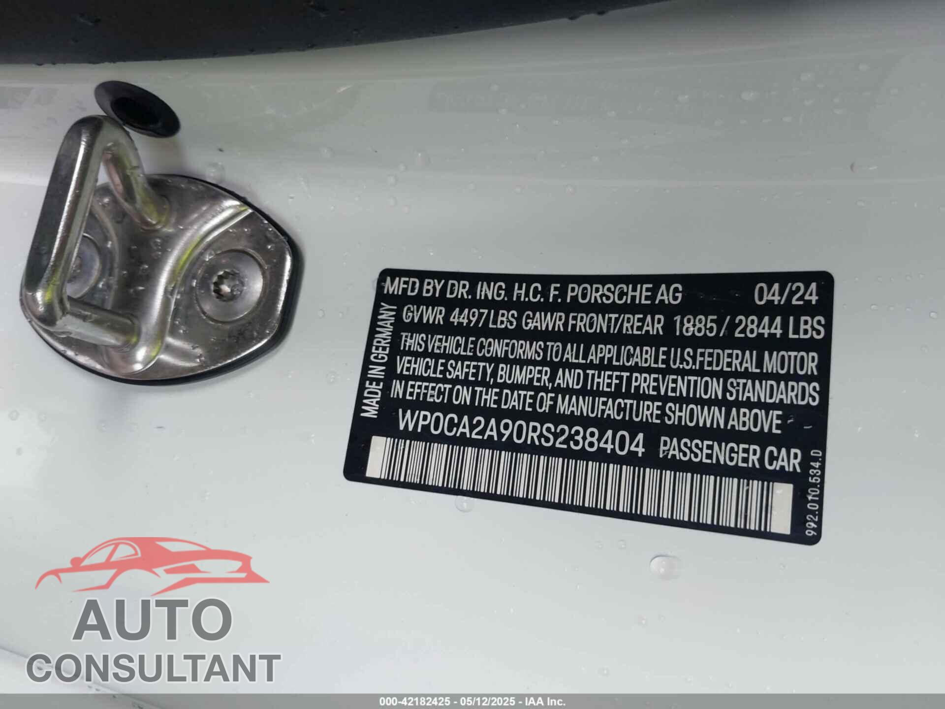 PORSCHE 911 2024 - WP0CA2A90RS238404