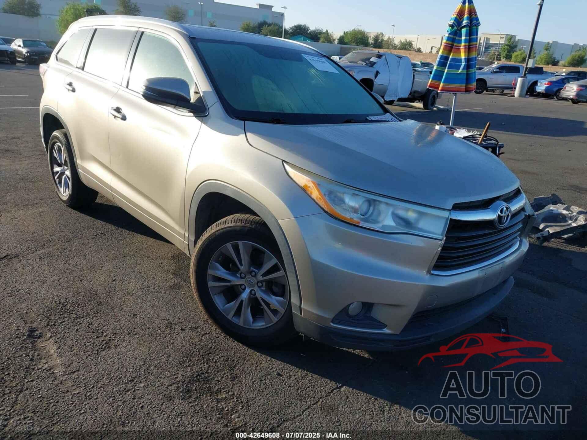 TOYOTA HIGHLANDER 2014 - 5TDKKRFH1ES038216