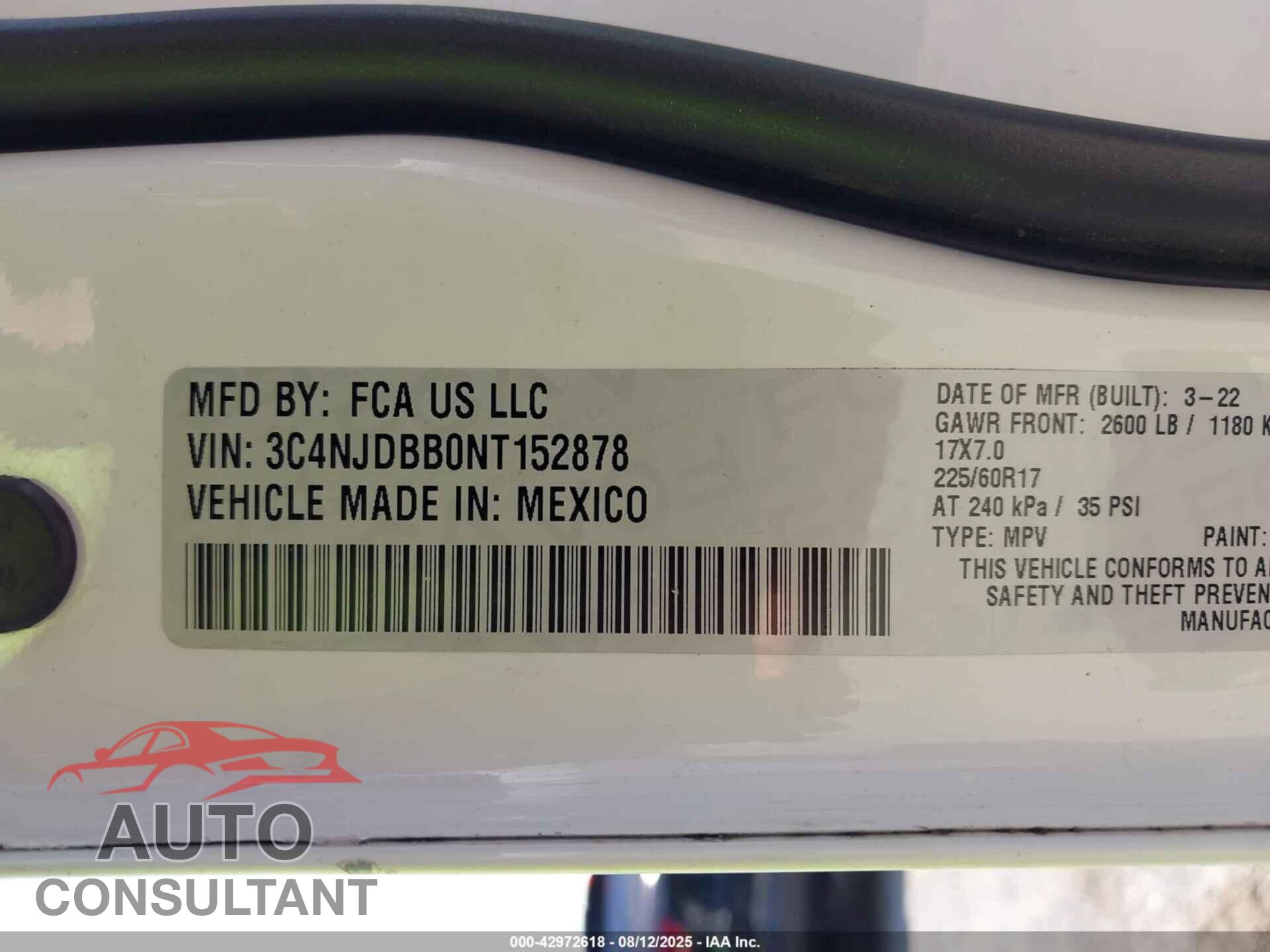 JEEP COMPASS 2022 - 3C4NJDBB0NT152878