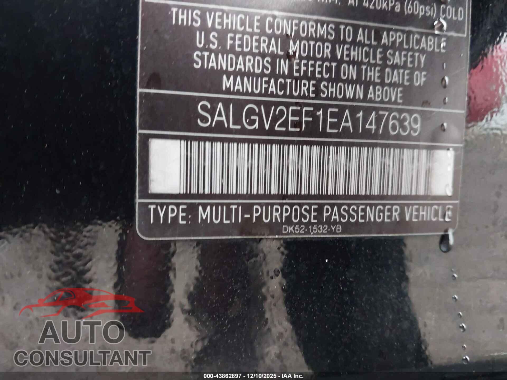 LAND ROVER RANGE ROVER 2014 - SALGV2EF1EA147639