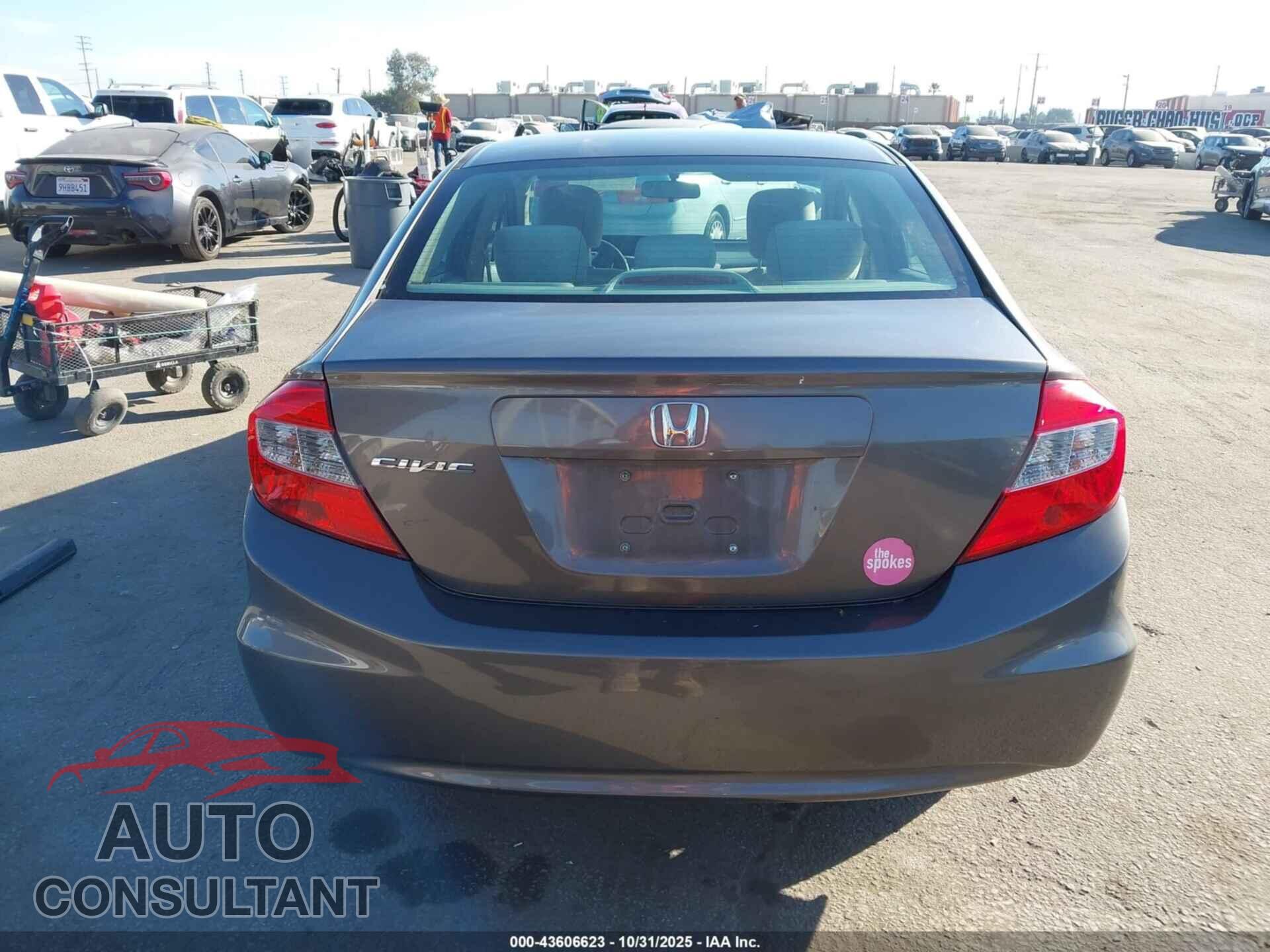 HONDA CIVIC 2012 - 19XFB2F87CE353389