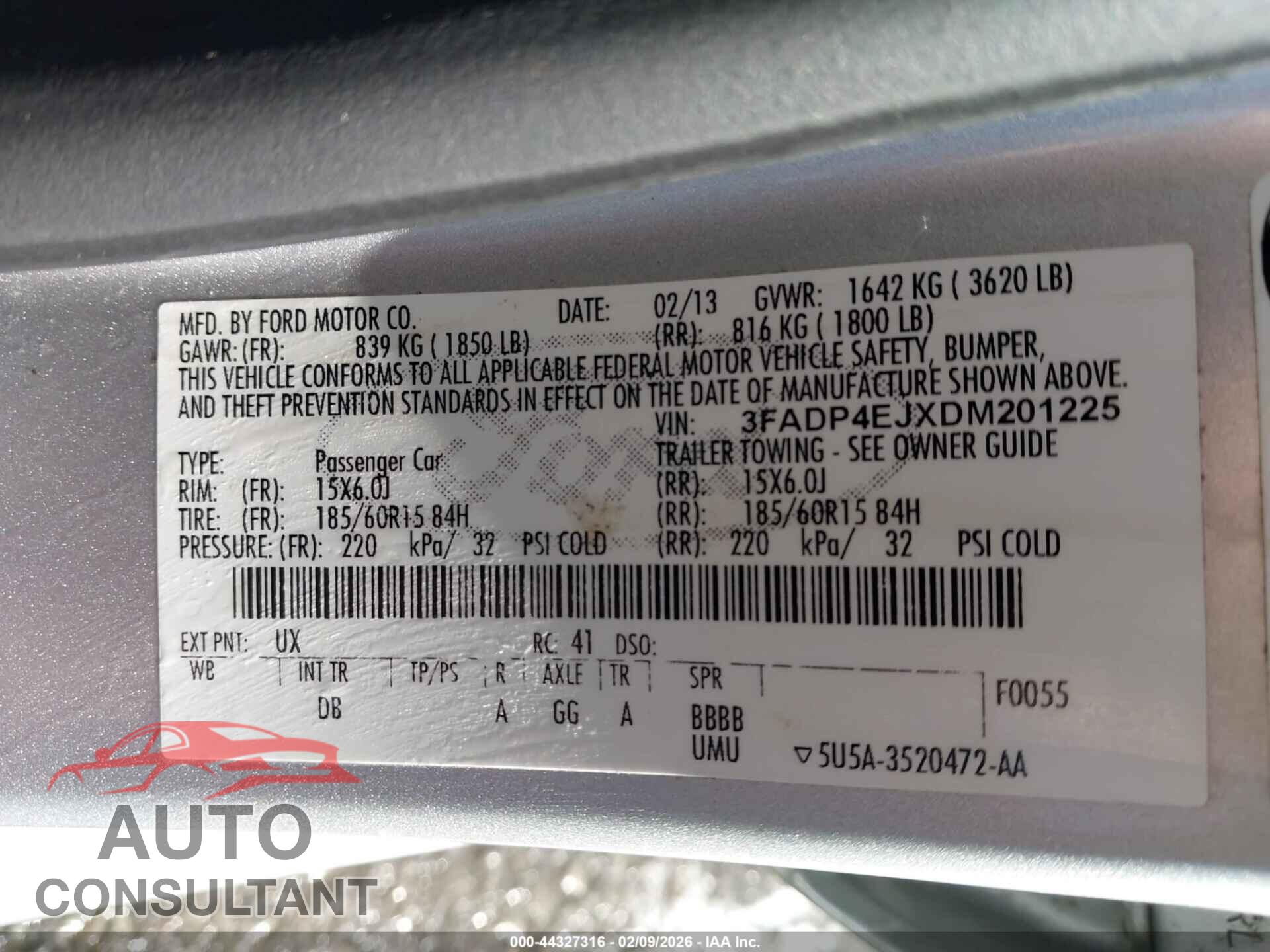 FORD FIESTA 2013 - 3FADP4EJXDM201225