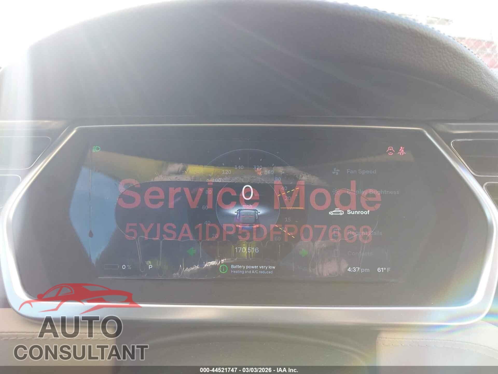 TESLA MODEL S 2013 - 5YJSA1DP5DFP07668