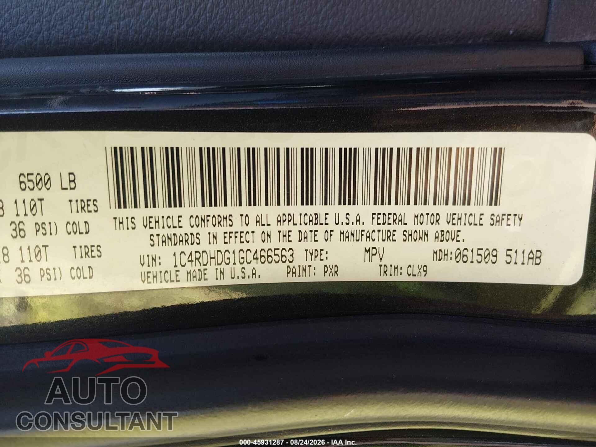 DODGE DURANGO 2016 - 1C4RDHDG1GC466563