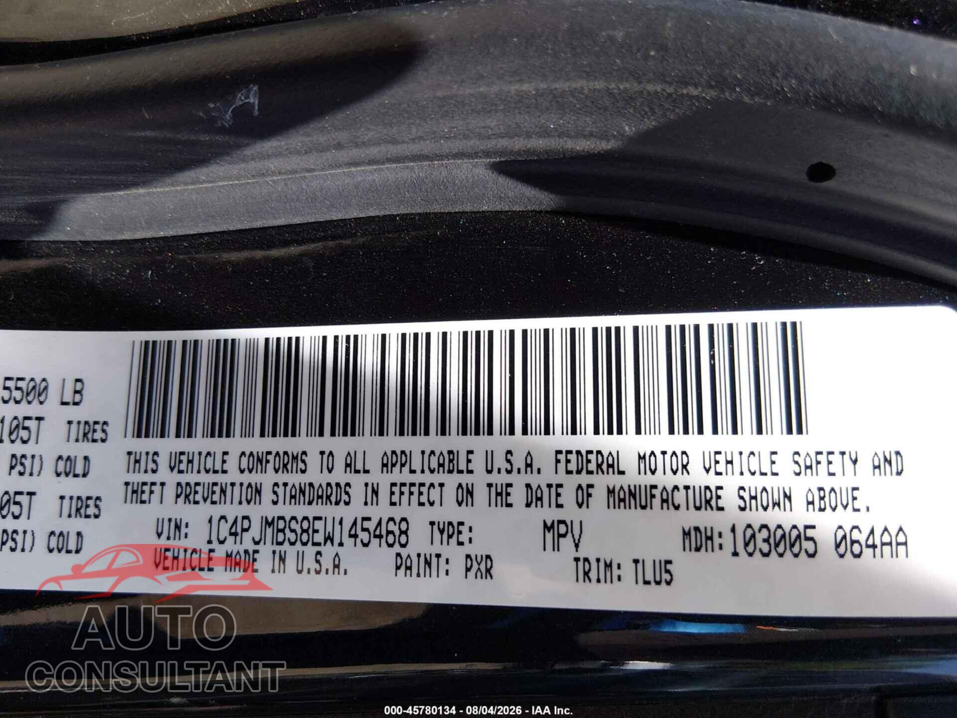 JEEP CHEROKEE 2014 - 1C4PJMBS8EW145468