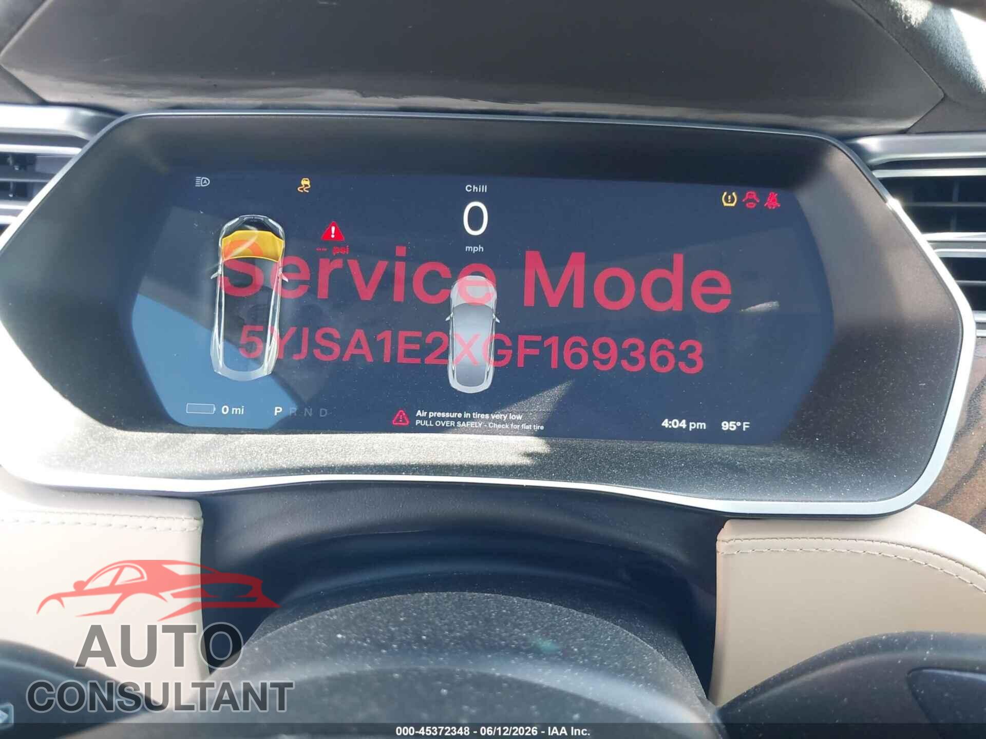 TESLA MODEL S 2016 - 5YJSA1E2XGF169363