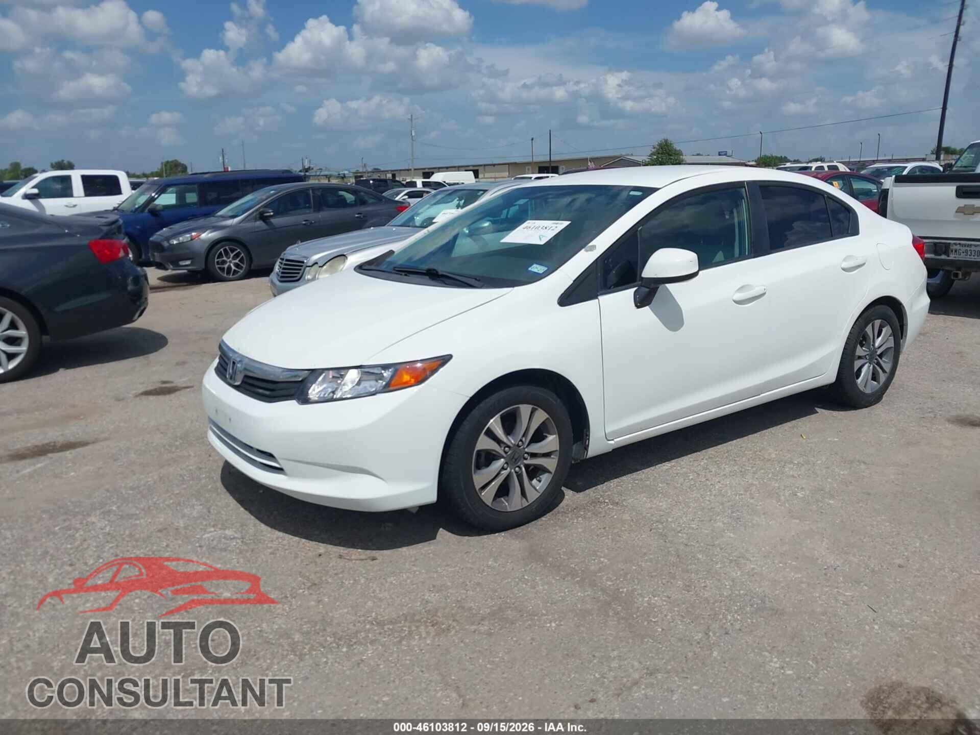HONDA CIVIC 2012 - 19XFB2F54CE058563