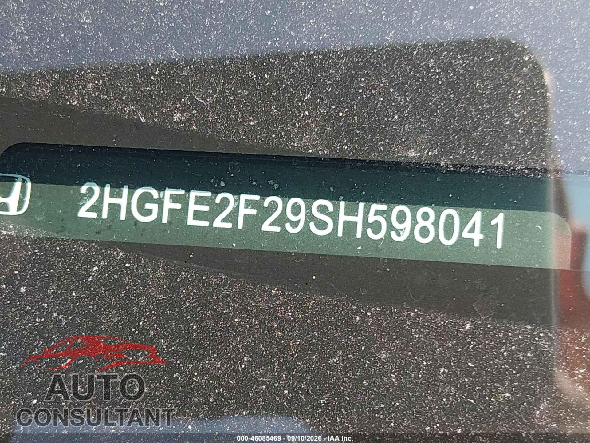 HONDA CIVIC 2025 - 2HGFE2F29SH598041