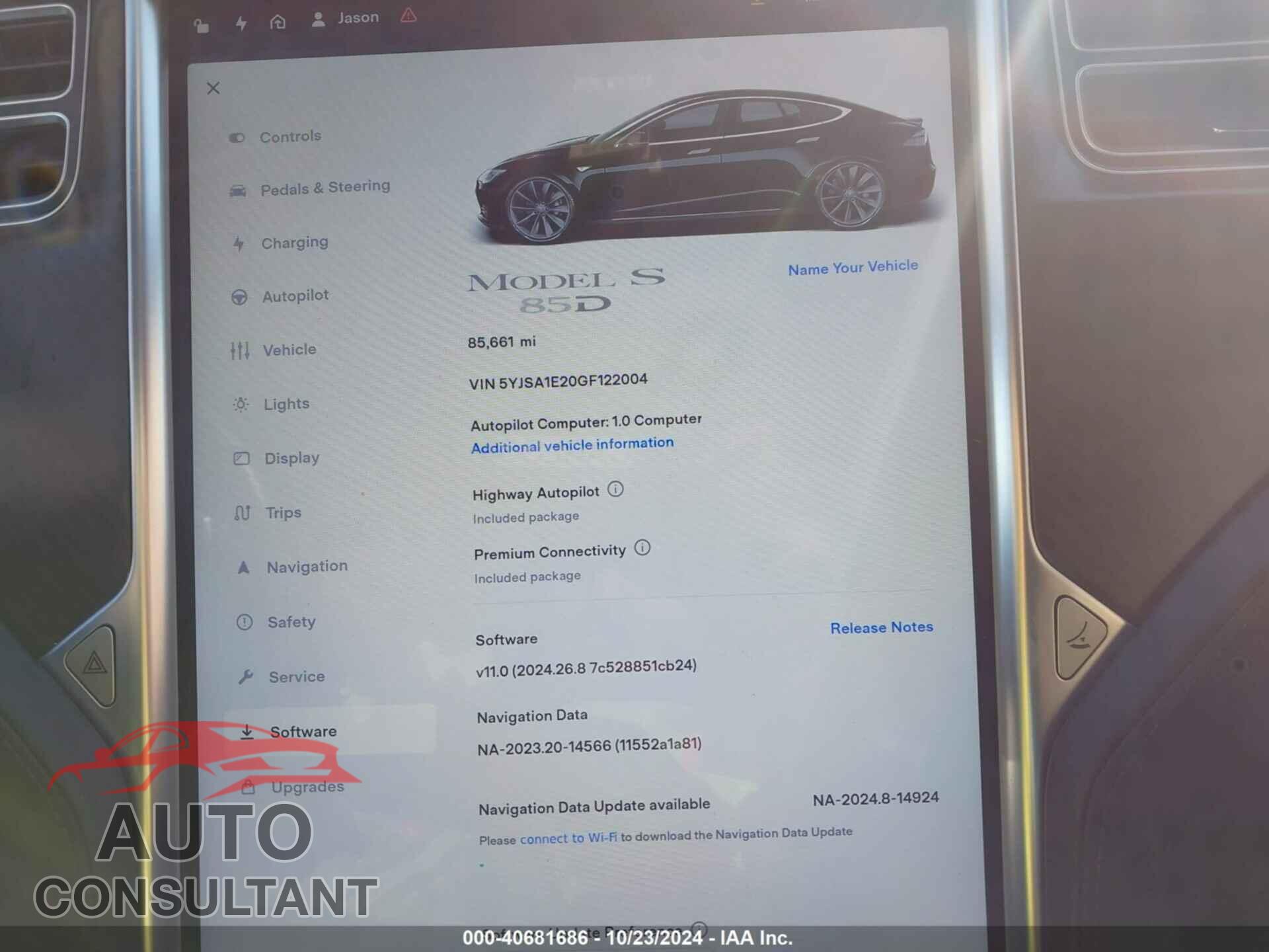 TESLA MODEL S 2016 - 5YJSA1E20GF122004