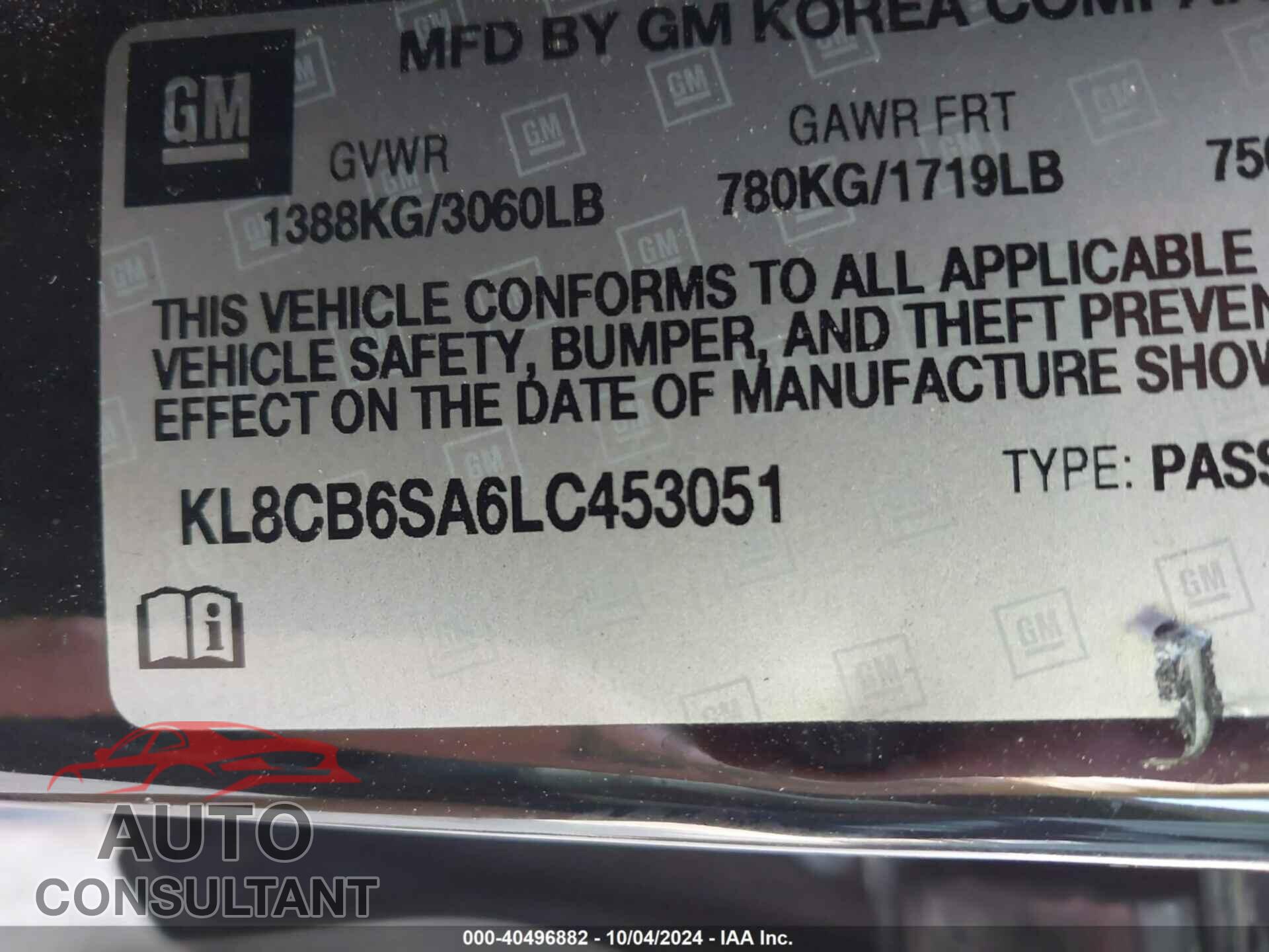 CHEVROLET SPARK 2020 - KL8CB6SA6LC453051