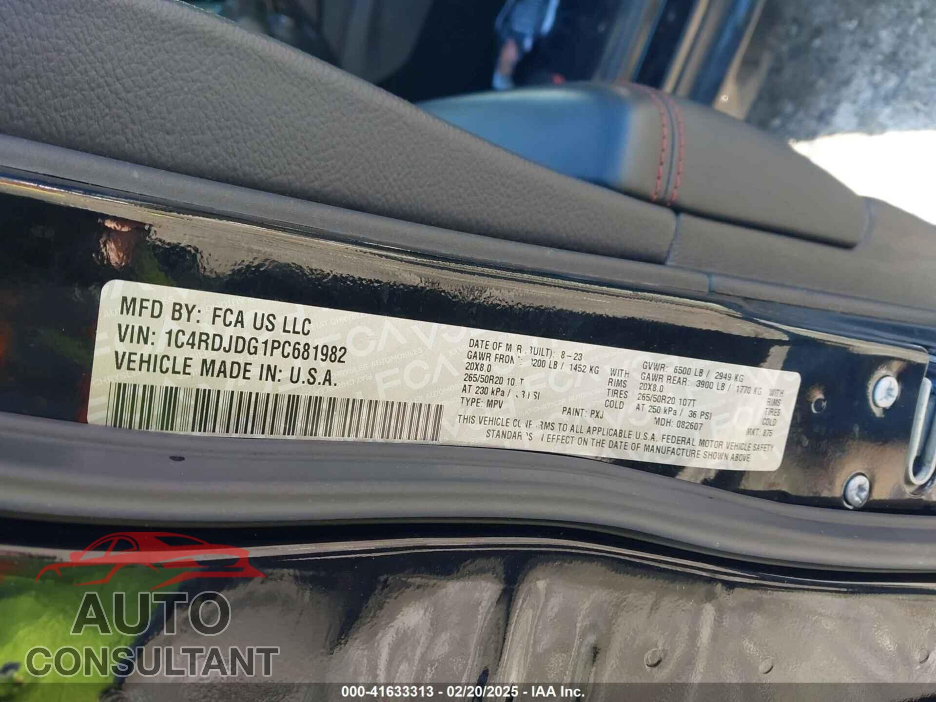 DODGE DURANGO 2023 - 1C4RDJDG1PC681982