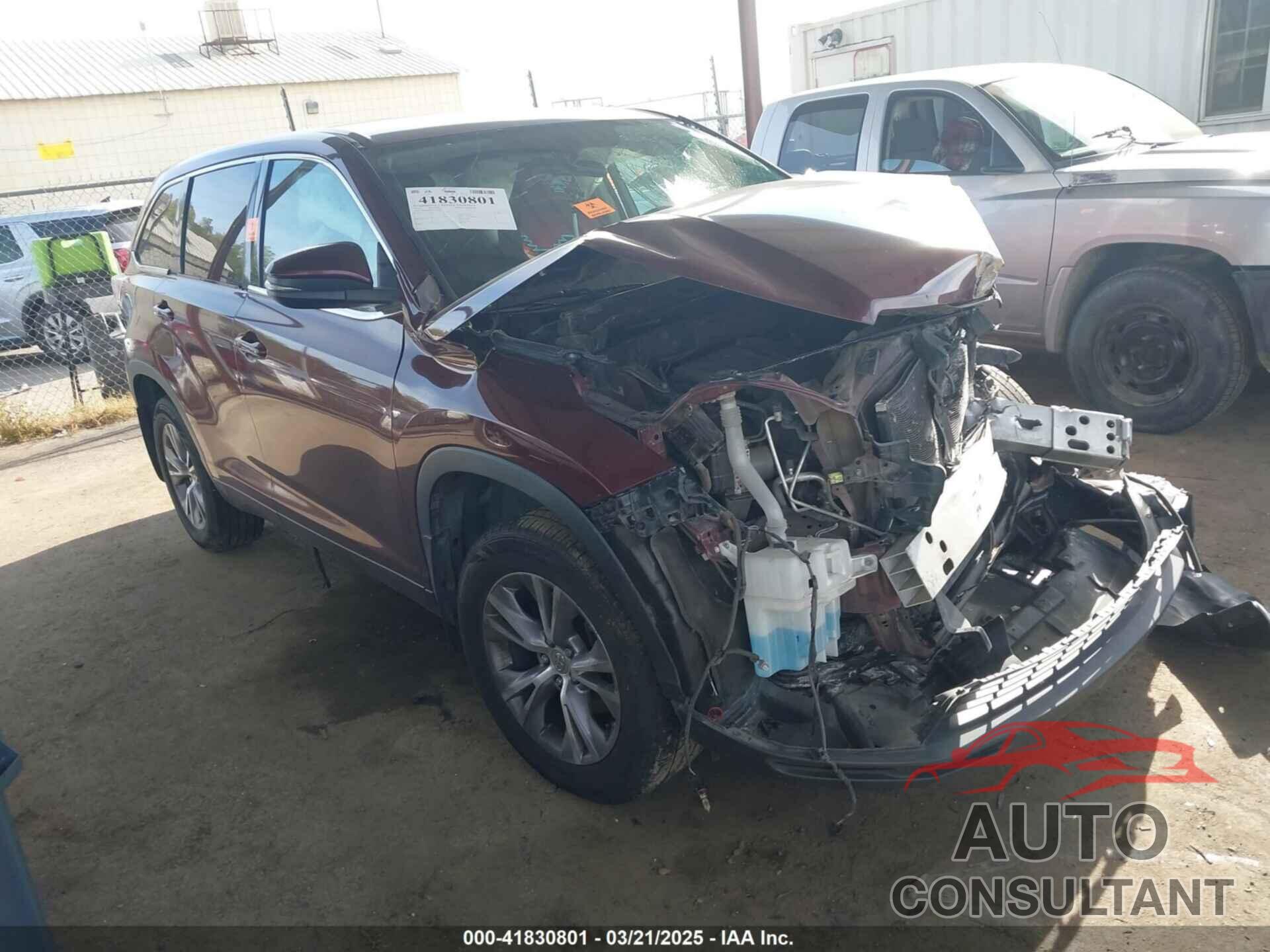 TOYOTA HIGHLANDER 2015 - 5TDBKRFH1FS147423