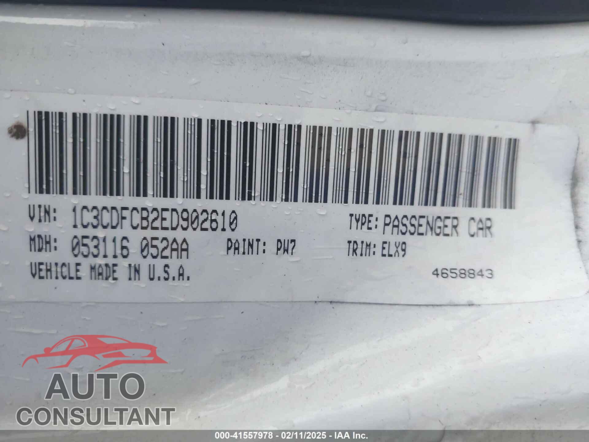 DODGE DART 2014 - 1C3CDFCB2ED902610