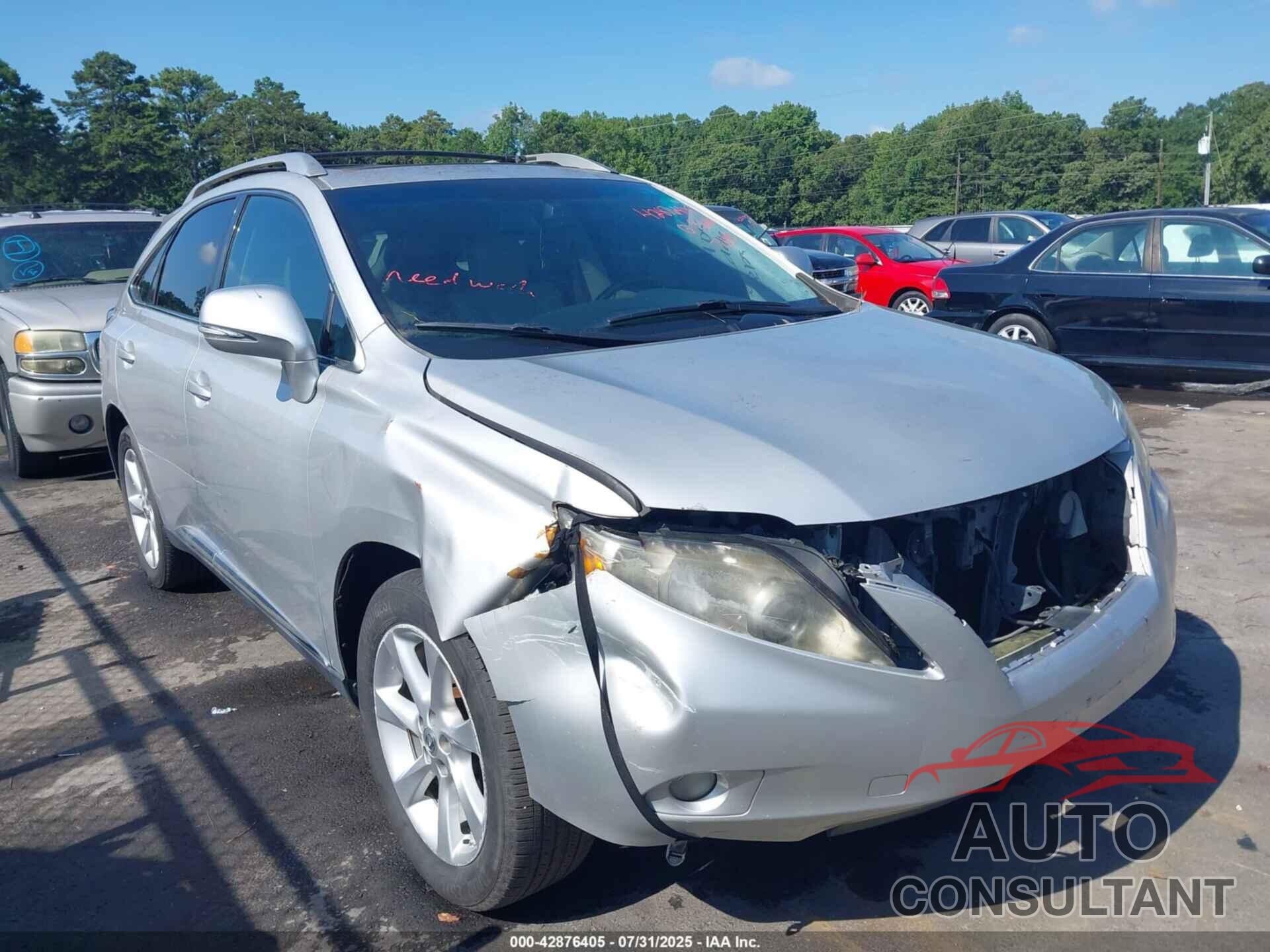 LEXUS RX 350 2010 - 2T2ZK1BA6AC004862