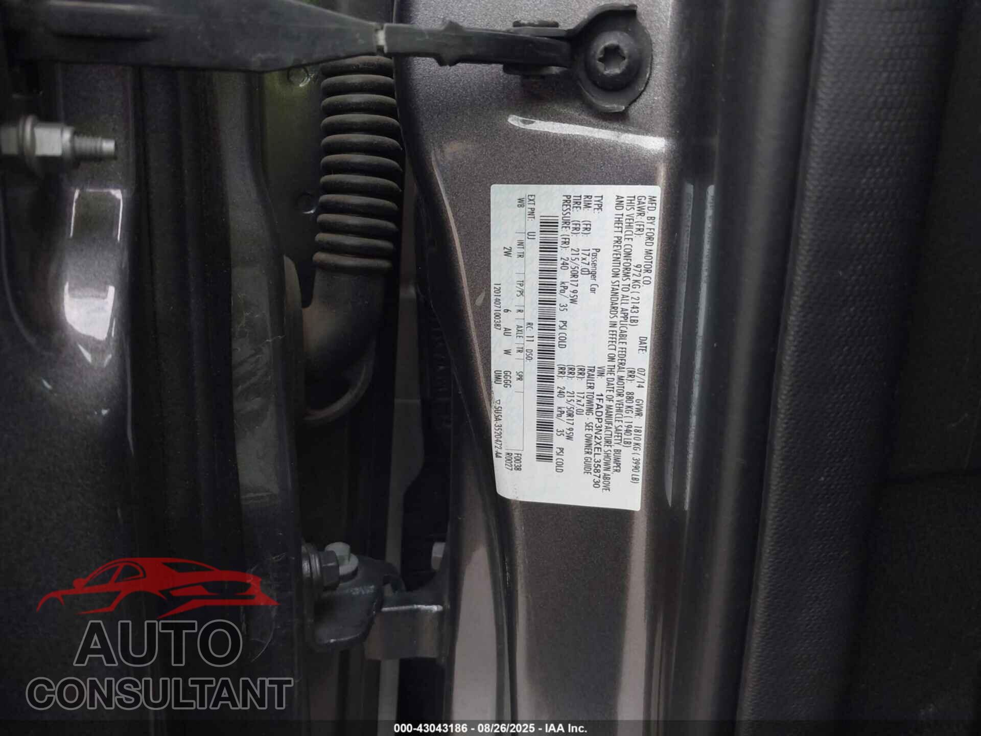 FORD FOCUS 2014 - 1FADP3N2XEL358730