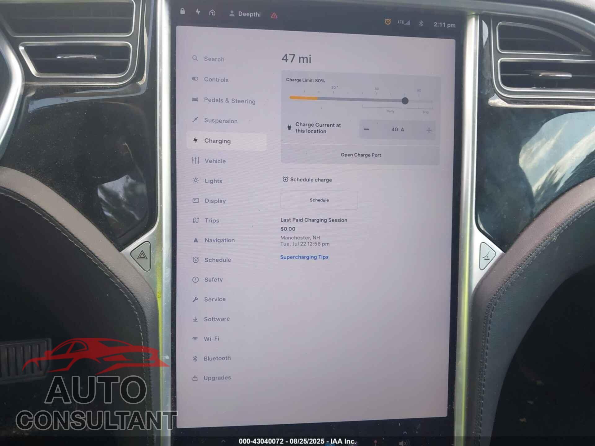 TESLA MODEL S 2013 - 5YJSA1CN3DFP14165