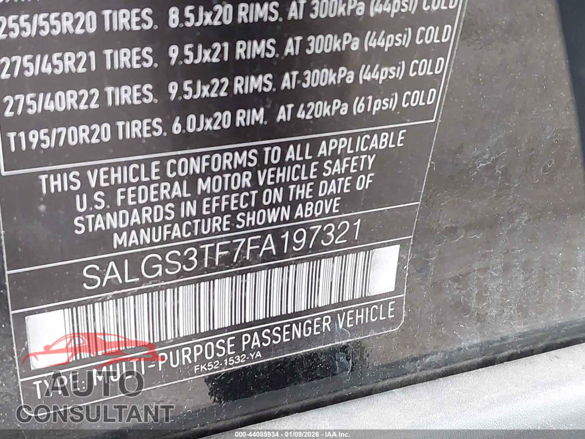 LAND ROVER RANGE ROVER 2015 - SALGS3TF7FA197321