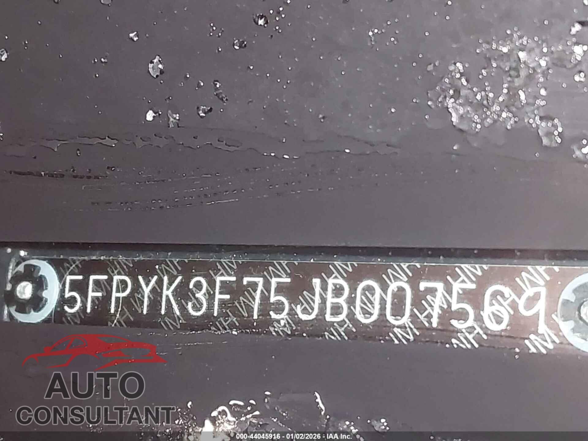 HONDA RIDGELINE 2018 - 5FPYK3F75JB007569