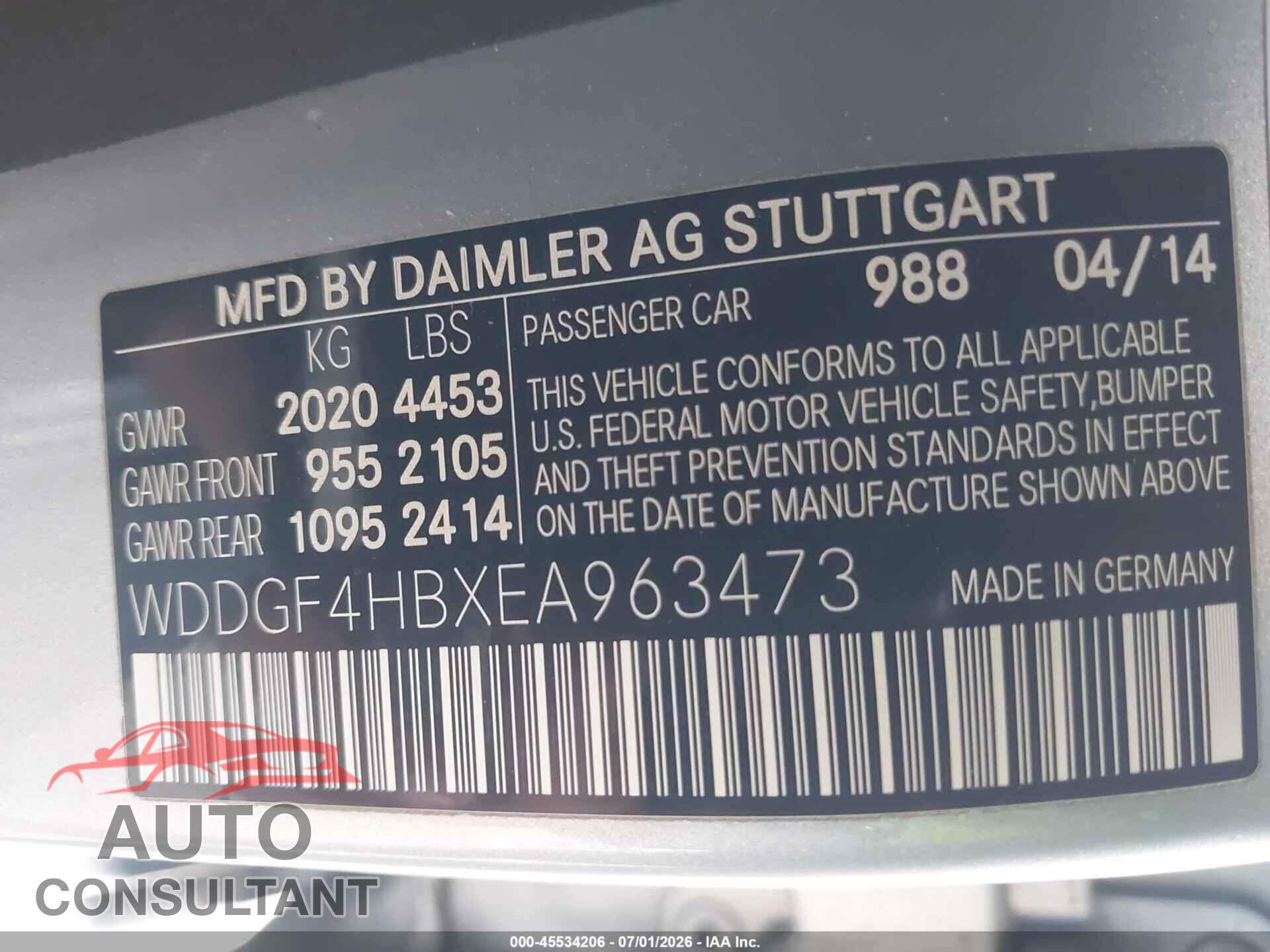 MERCEDES-BENZ C 250 2014 - WDDGF4HBXEA963473