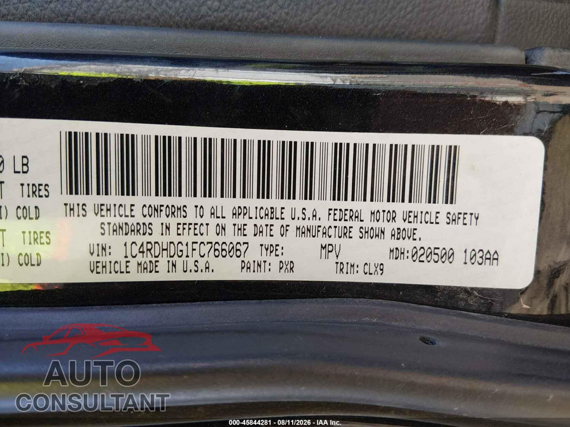 DODGE DURANGO 2015 - 1C4RDHDG1FC766067
