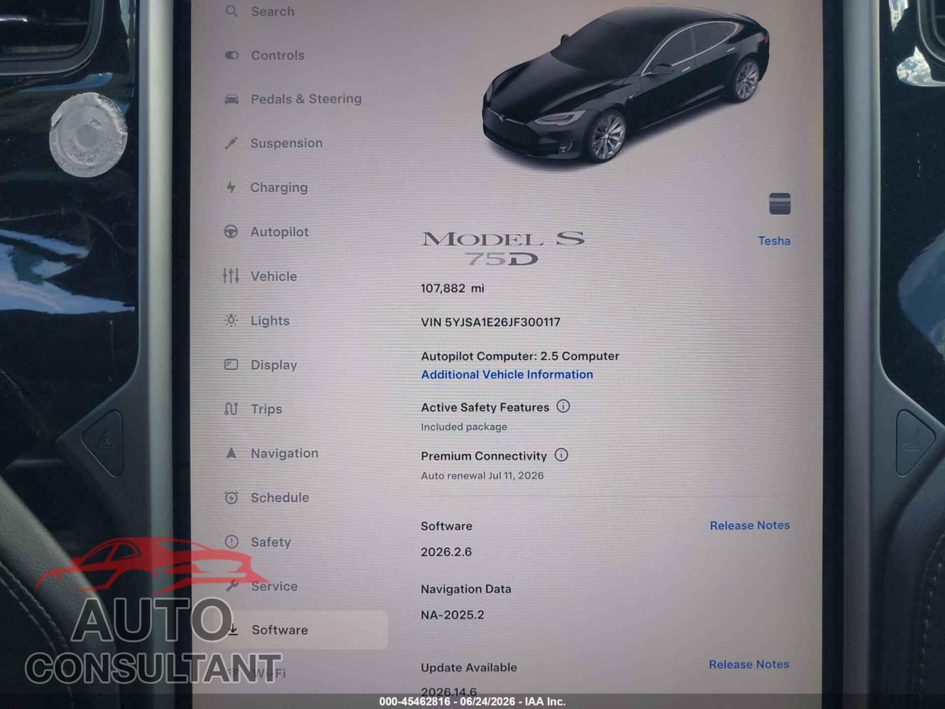 TESLA MODEL S 2018 - 5YJSA1E26JF300117