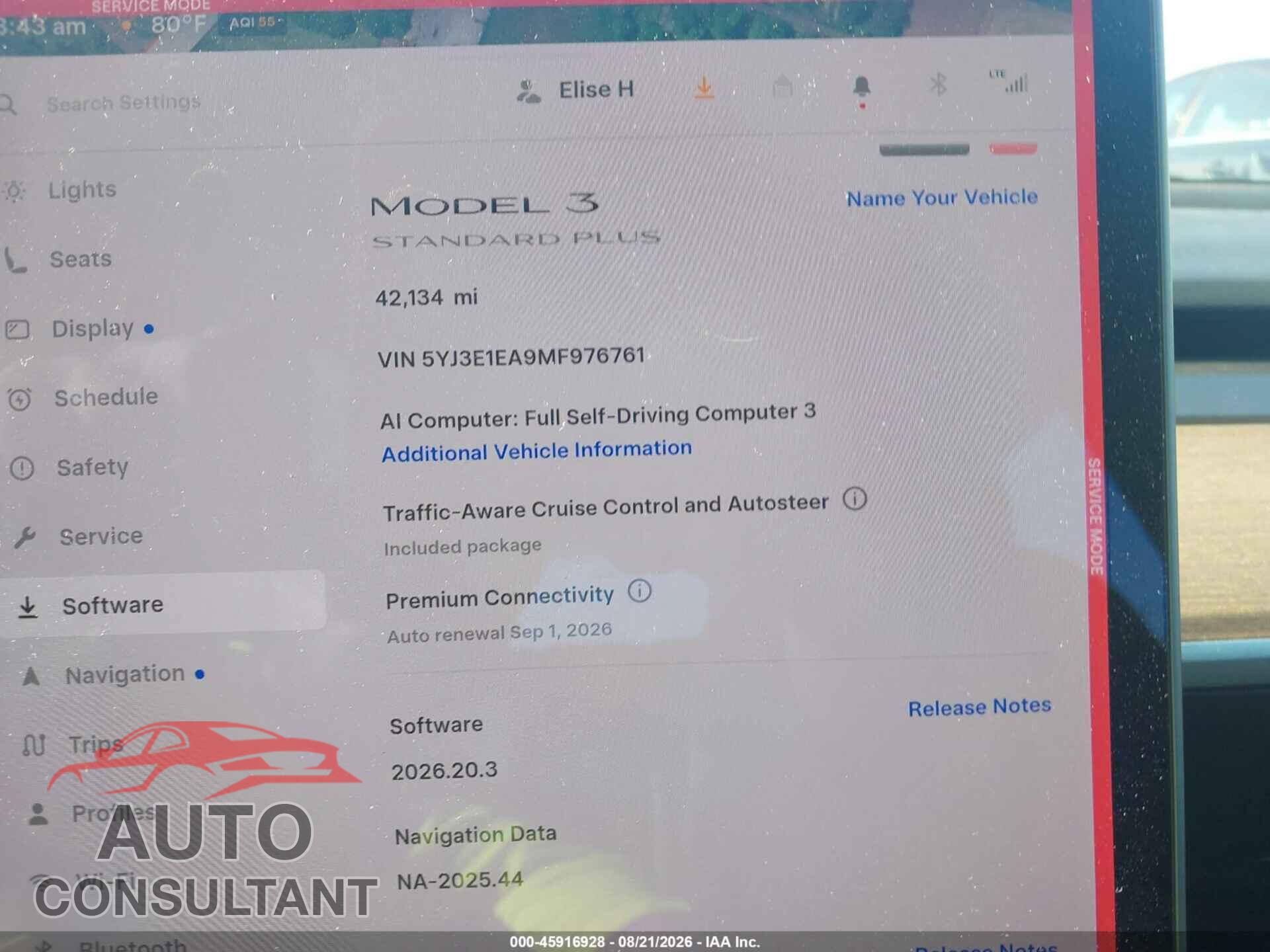 TESLA MODEL 3 2021 - 5YJ3E1EA9MF976761