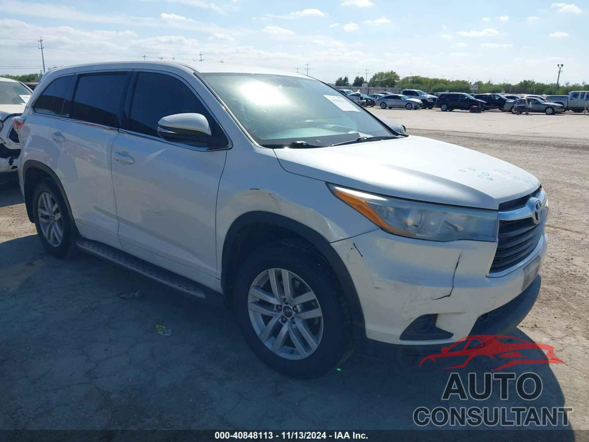 TOYOTA HIGHLANDER 2016 - 5TDZKRFH2GS177062