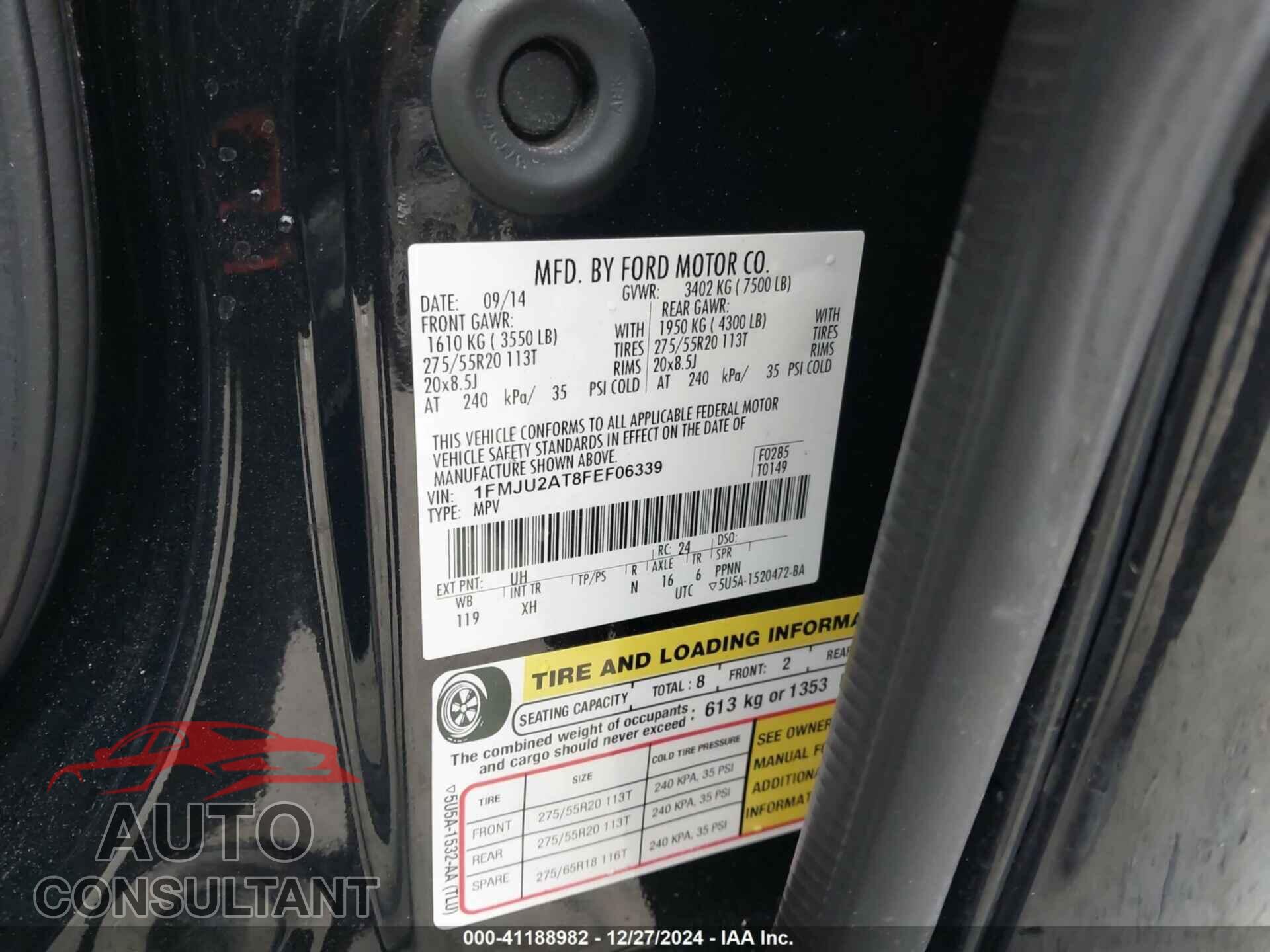 FORD EXPEDITION 2015 - 1FMJU2AT8FEF06339