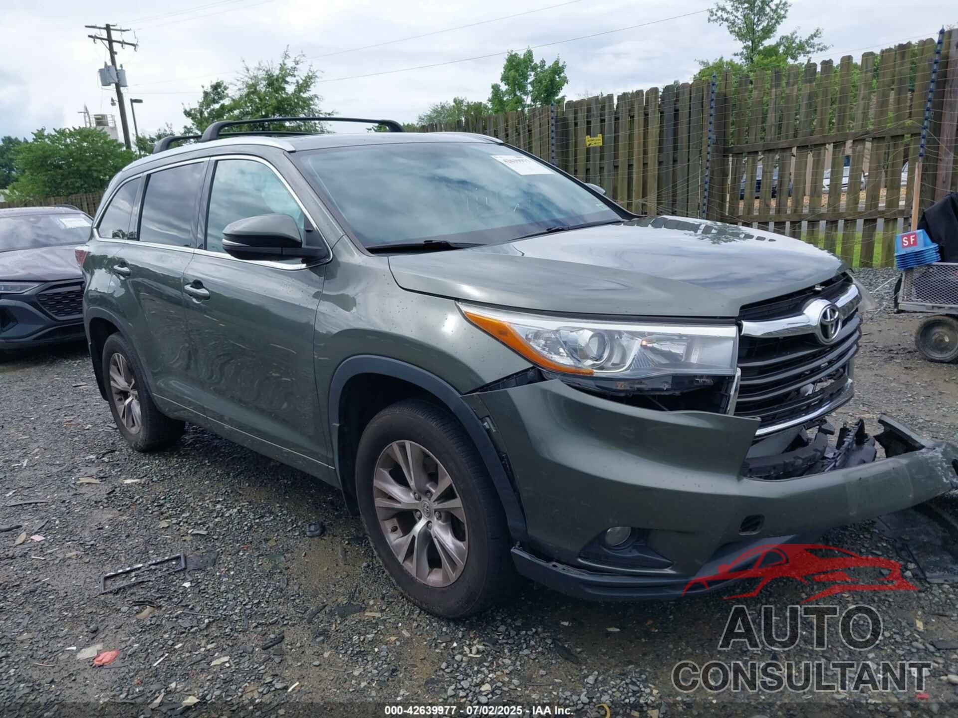 TOYOTA HIGHLANDER 2015 - 5TDJKRFH6FS142133