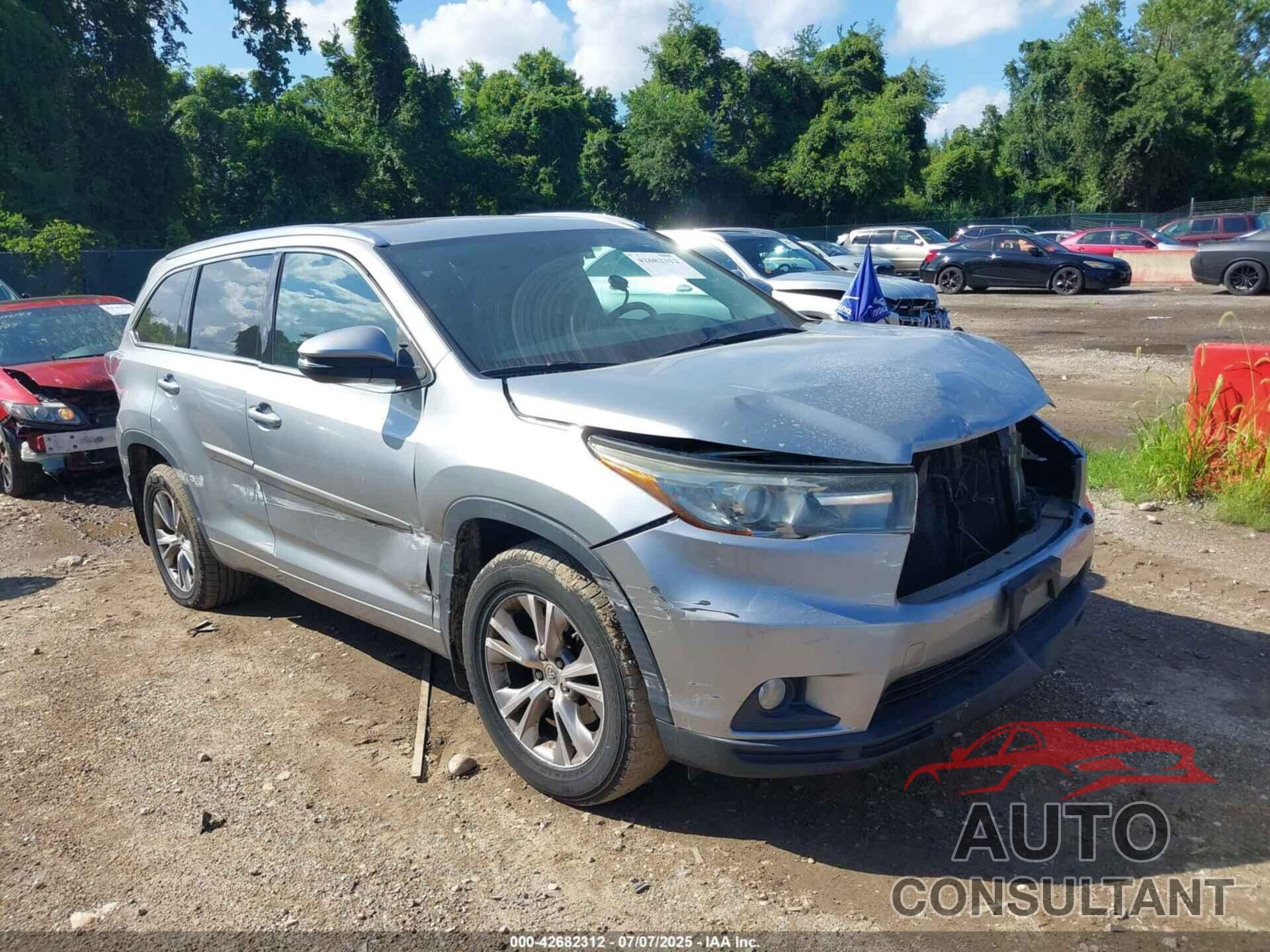 TOYOTA HIGHLANDER 2015 - 5TDJKRFH5FS174202