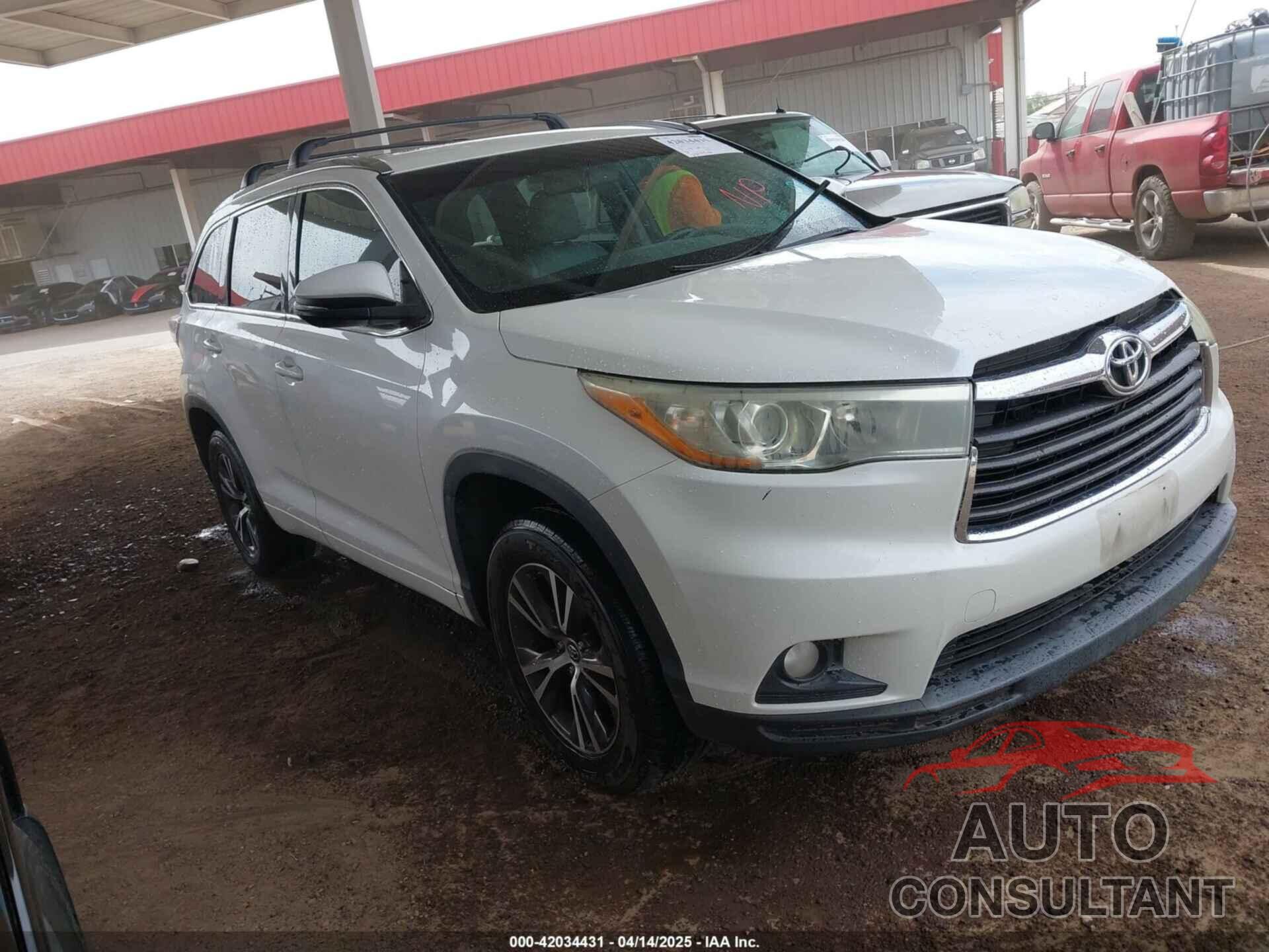 TOYOTA HIGHLANDER 2016 - 5TDKKRFH5GS155476