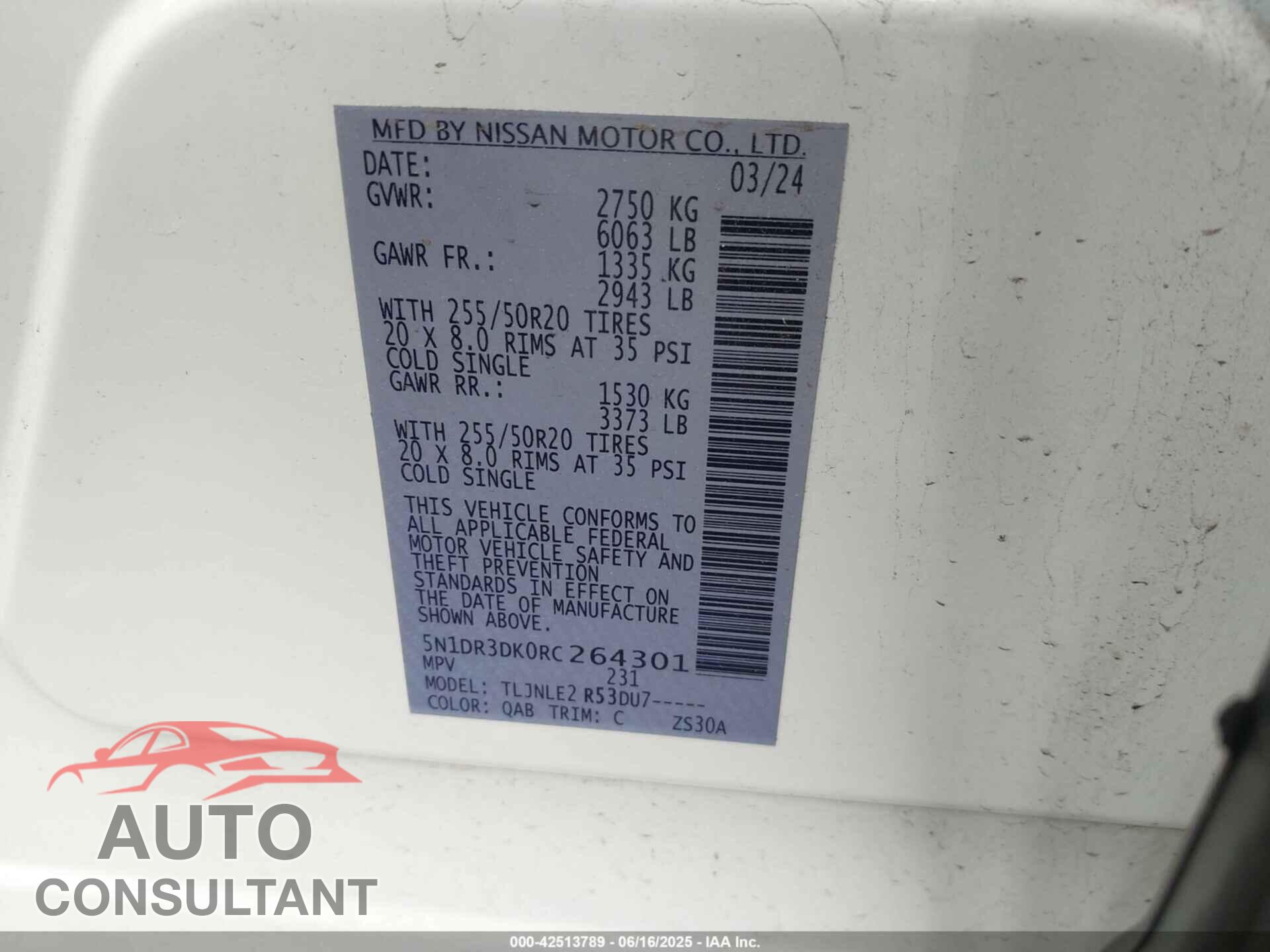 NISSAN PATHFINDER 2024 - 5N1DR3DK0RC264301
