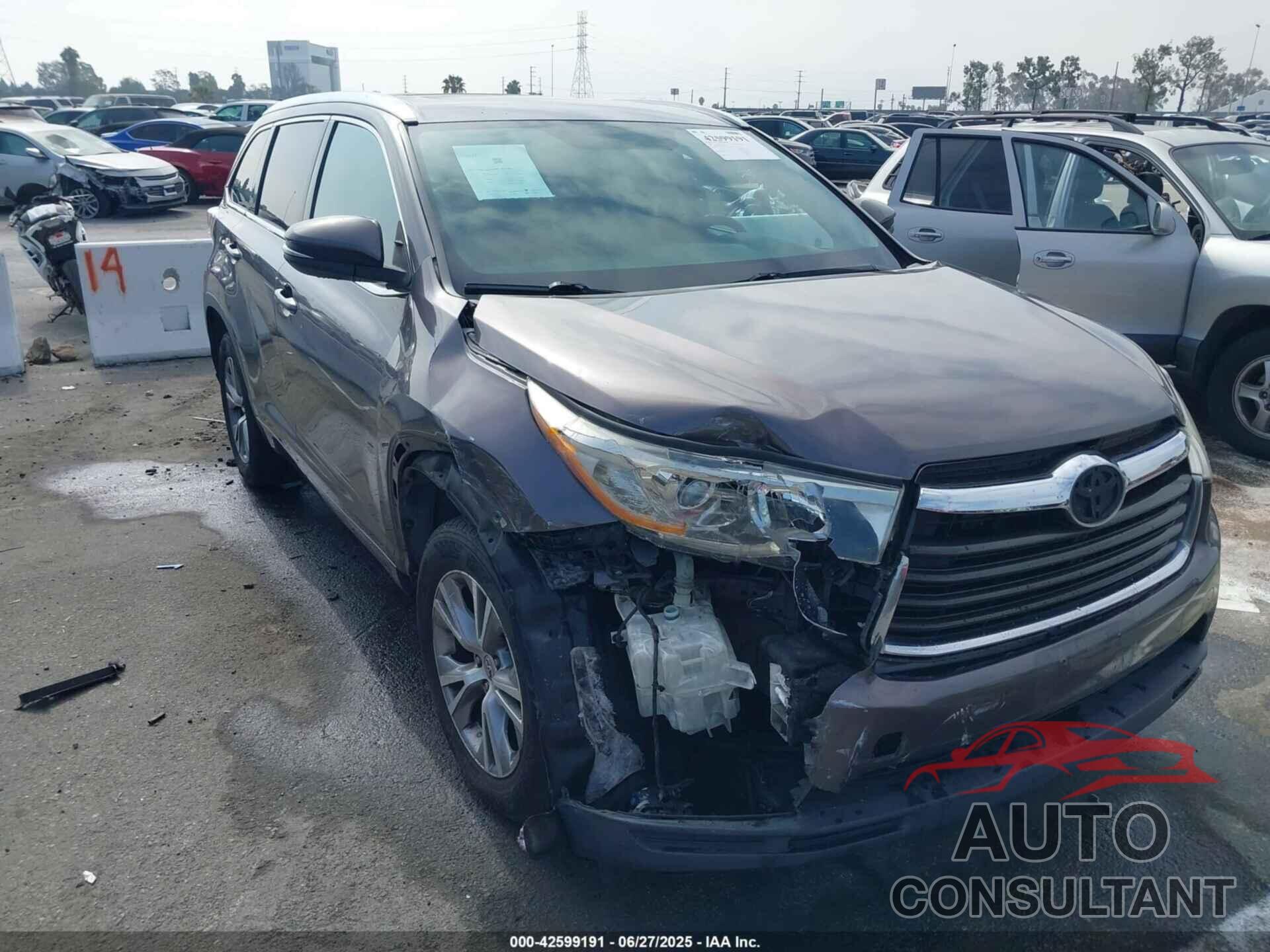 TOYOTA HIGHLANDER 2014 - 5TDKKRFHXES034682