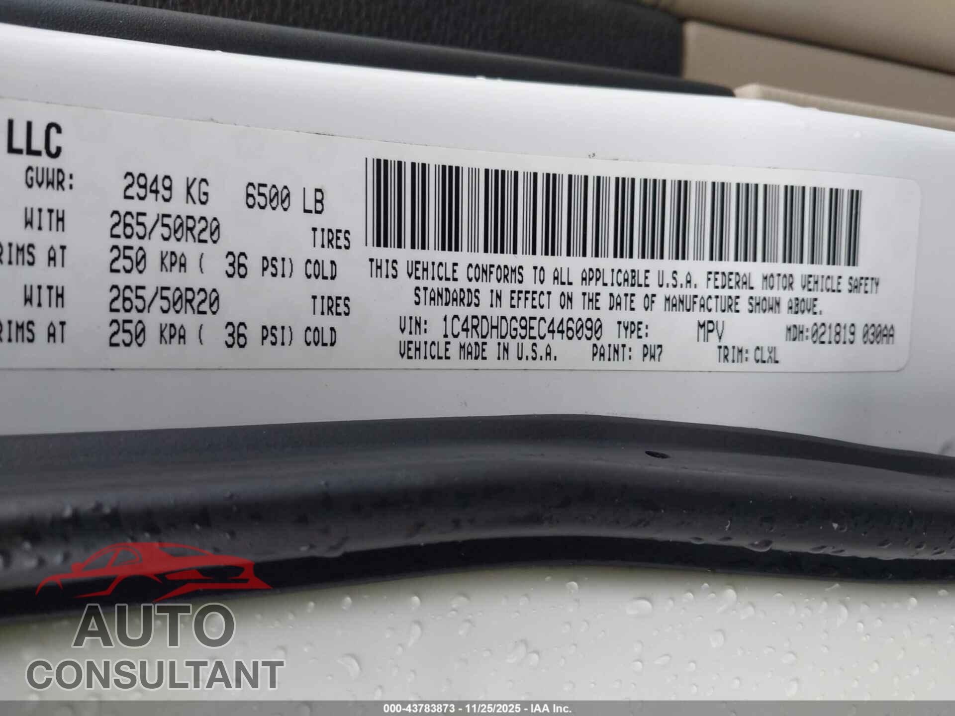 DODGE DURANGO 2014 - 1C4RDHDG9EC446090