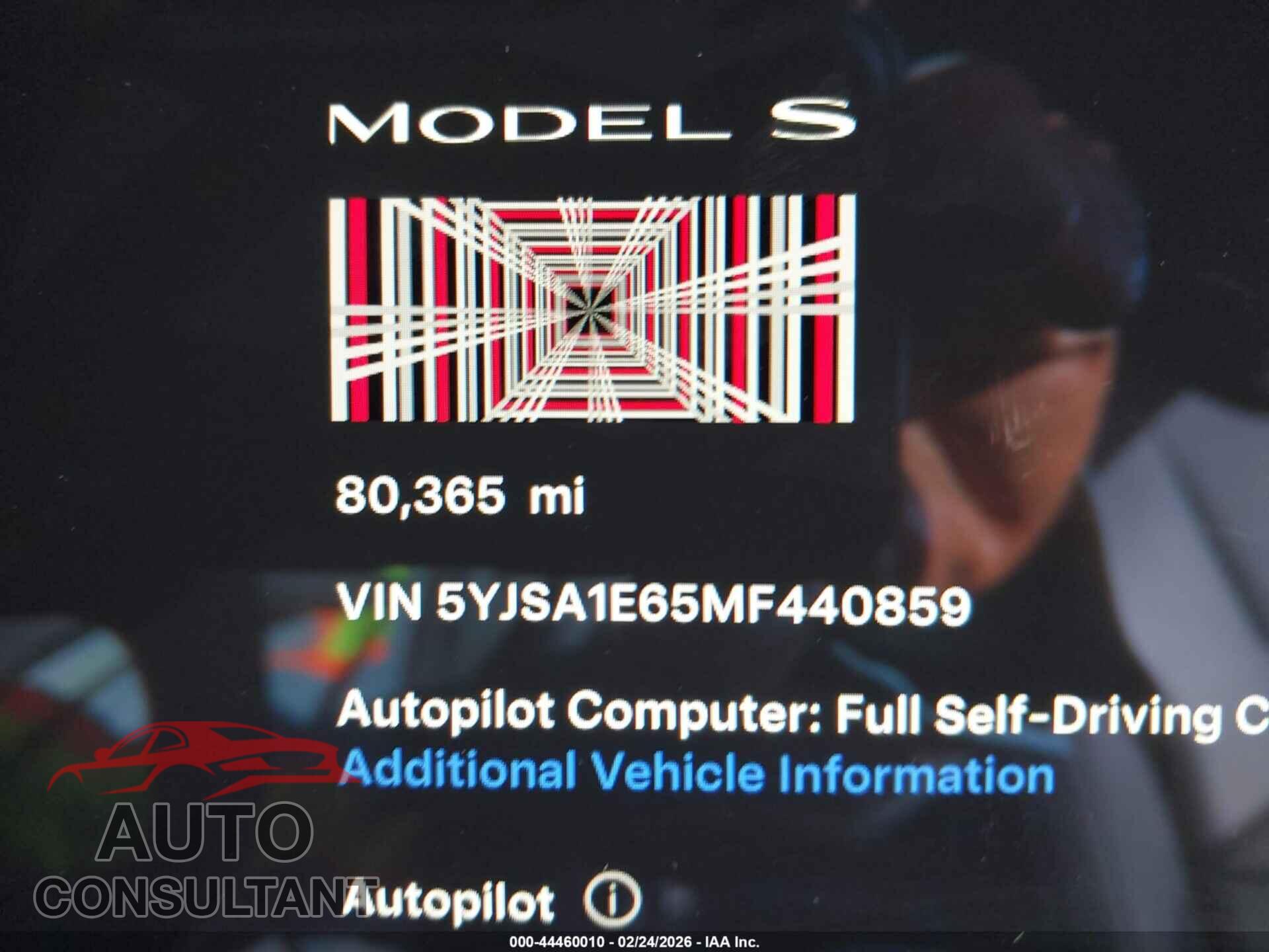 TESLA MODEL S 2021 - 5YJSA1E65MF440859