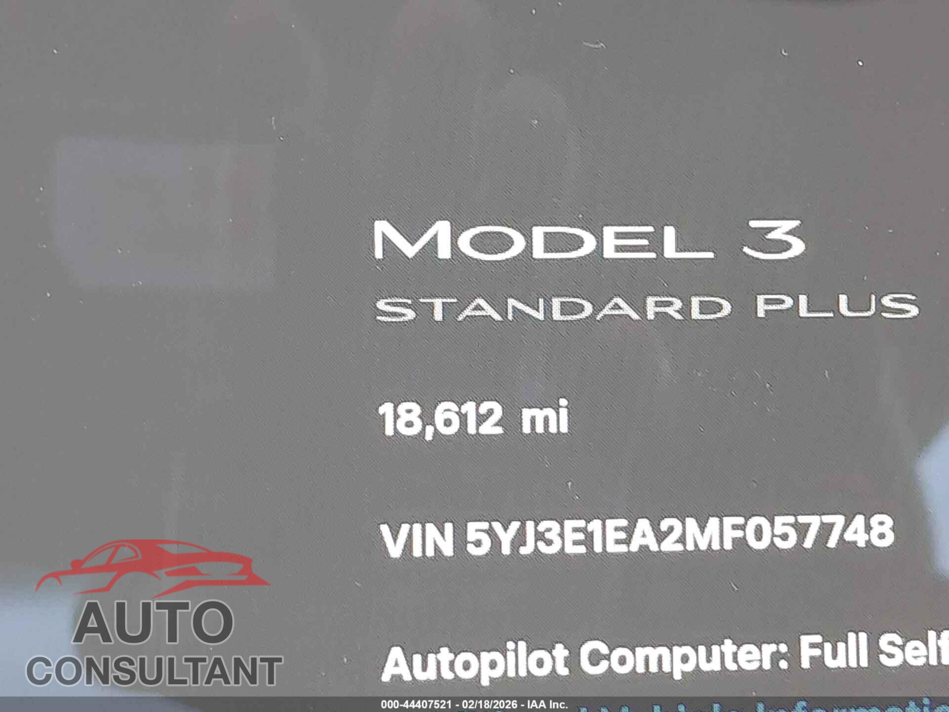TESLA MODEL 3 2021 - 5YJ3E1EA2MF057748